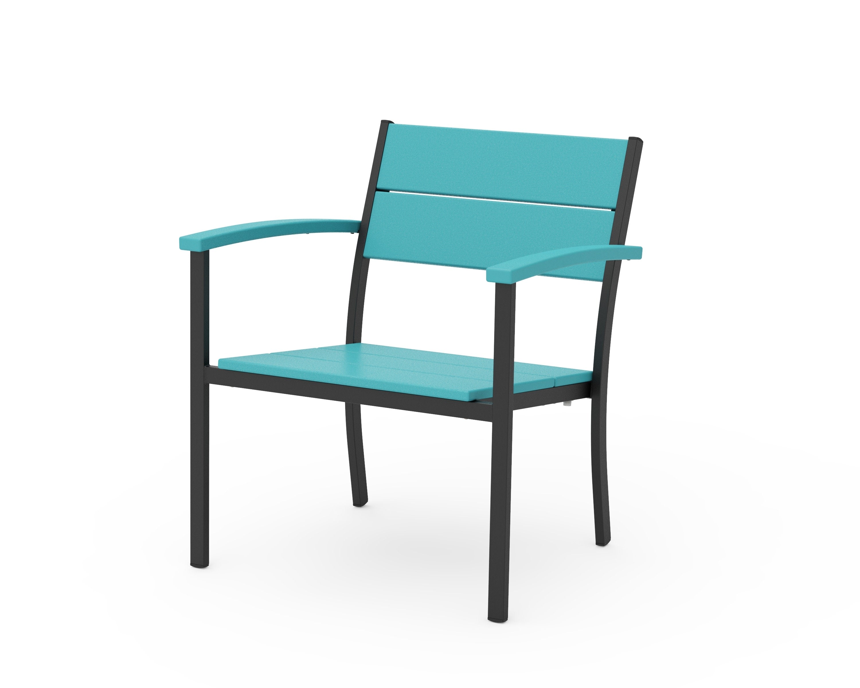 Main Street Stacking Lounge Arm Chair in Black / Aruba