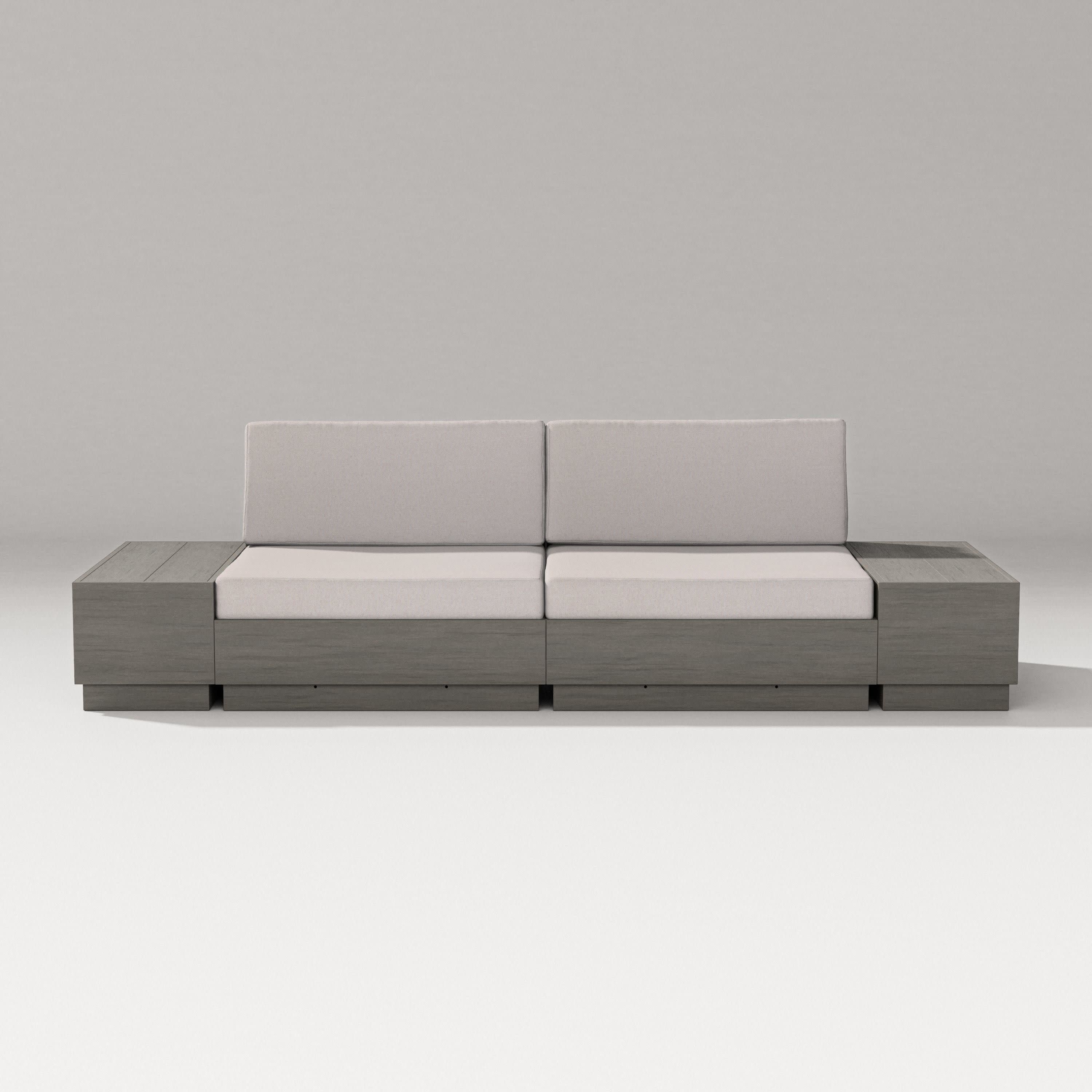 Elevate 4-Piece Loveseat Sectional in Driftwood / Dune Burlap