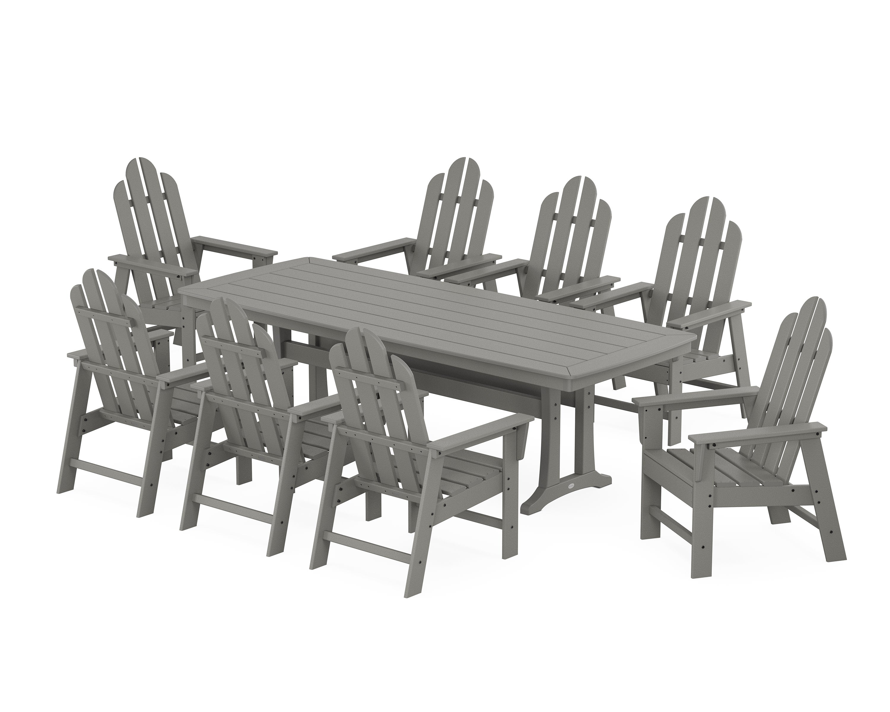 Long Island 9-Piece Dining Set with Trestle Legs in Slate Grey