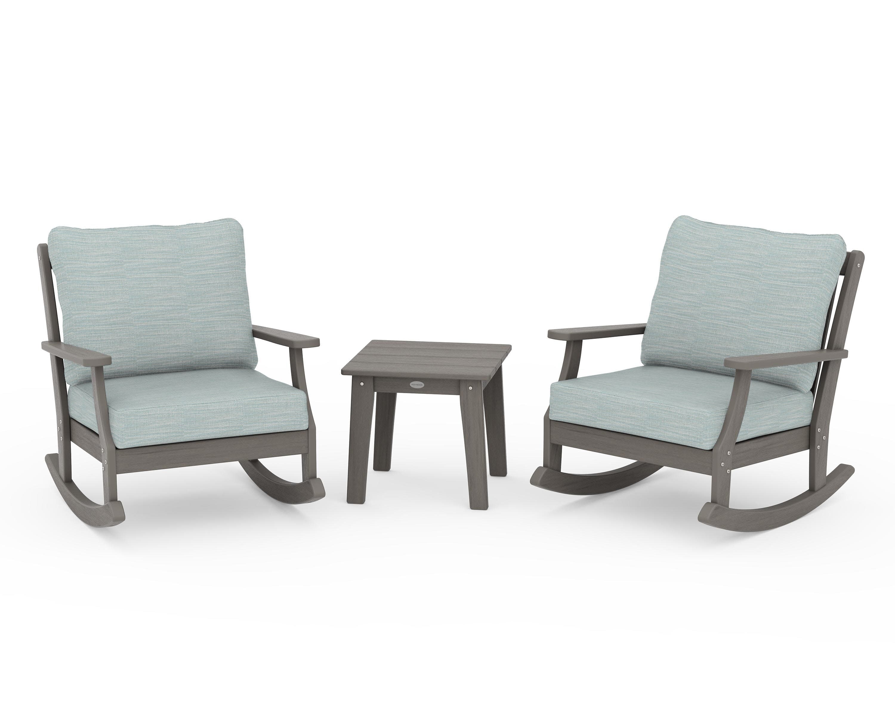 Braxton 3-Piece Deep Seating Rocker Set in Driftwood / Soothe Mist