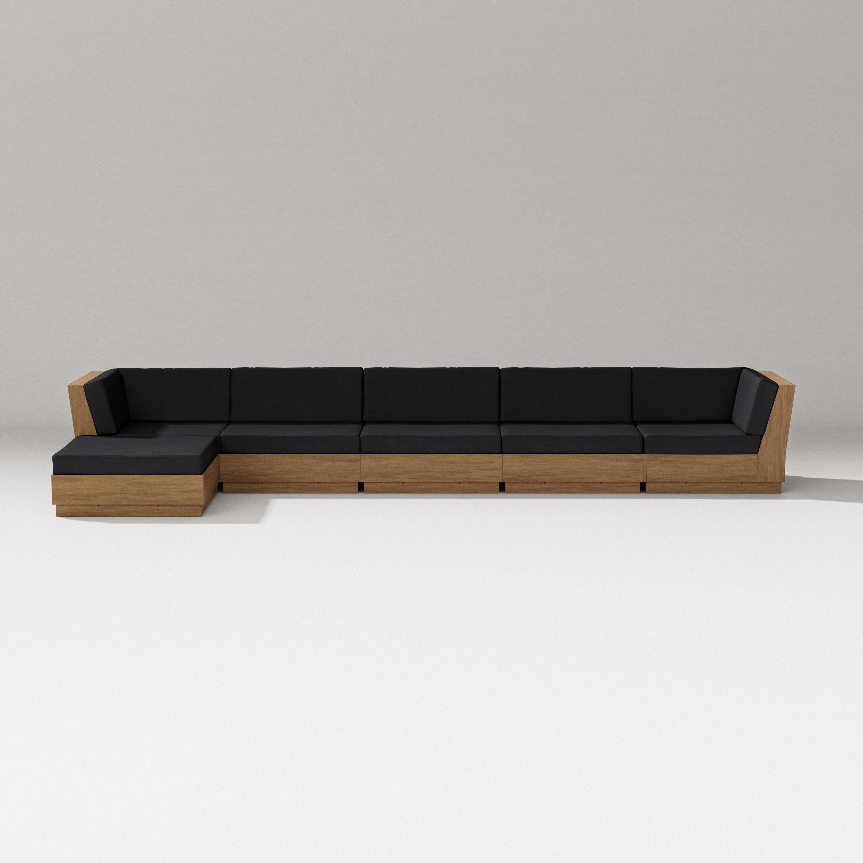 Elevate 6-Piece Chaise Sectional in Natural / Midnight Linen