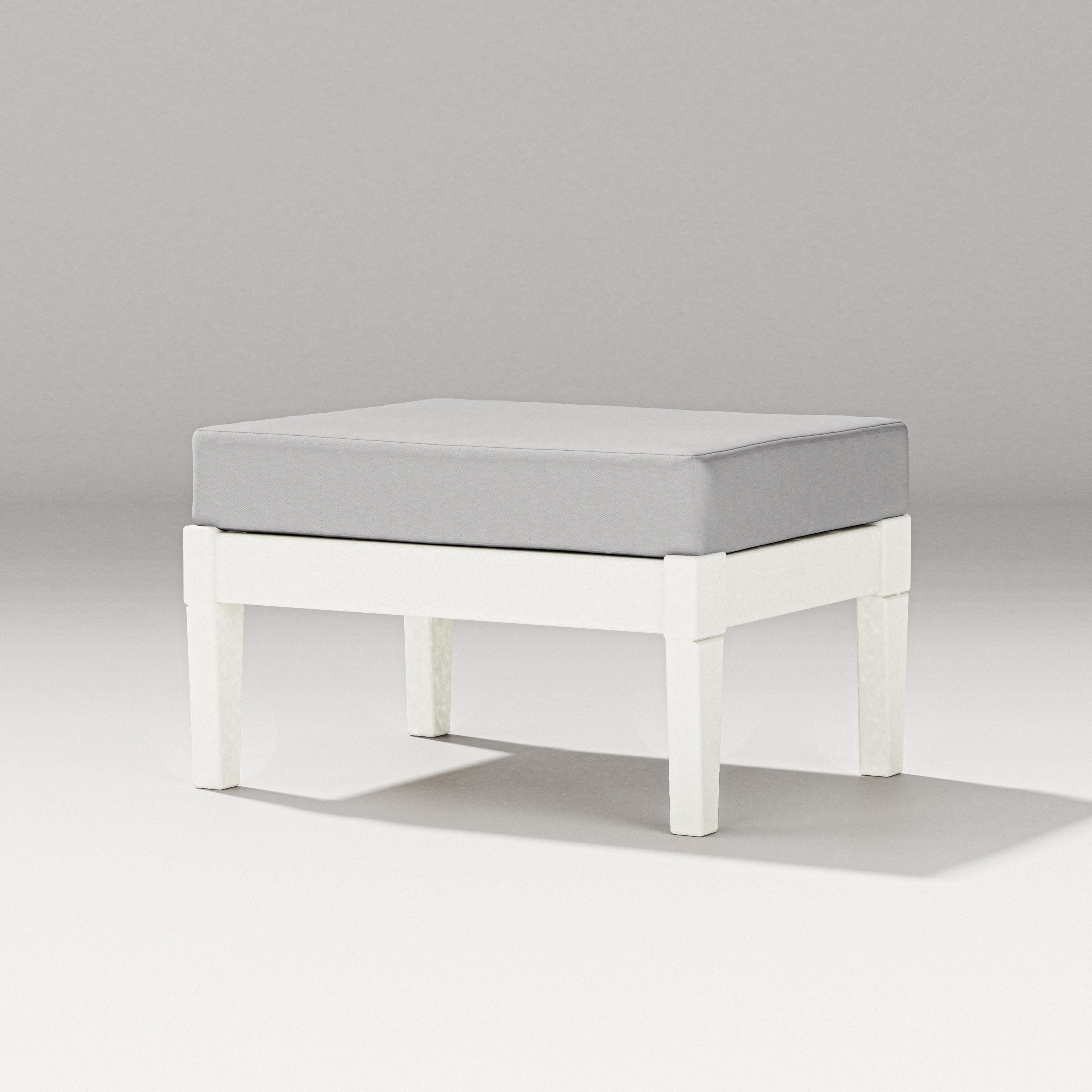 Estate Lounge Ottoman in Vintage White / Diamond in the Rough