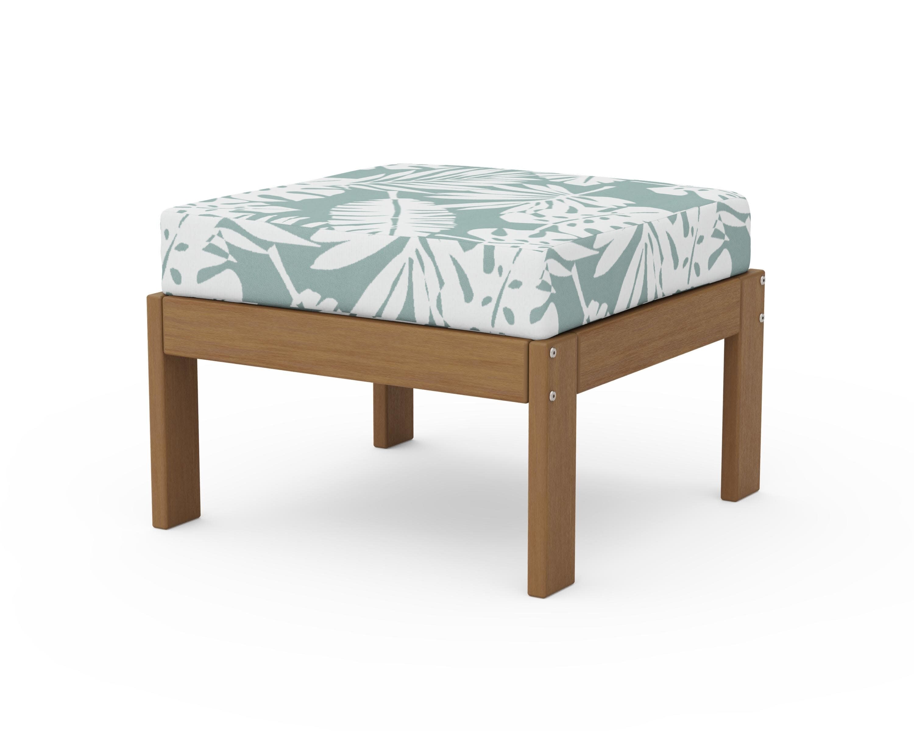 Vineyard Modular Ottoman in Natural / Leaf Glacier Spa