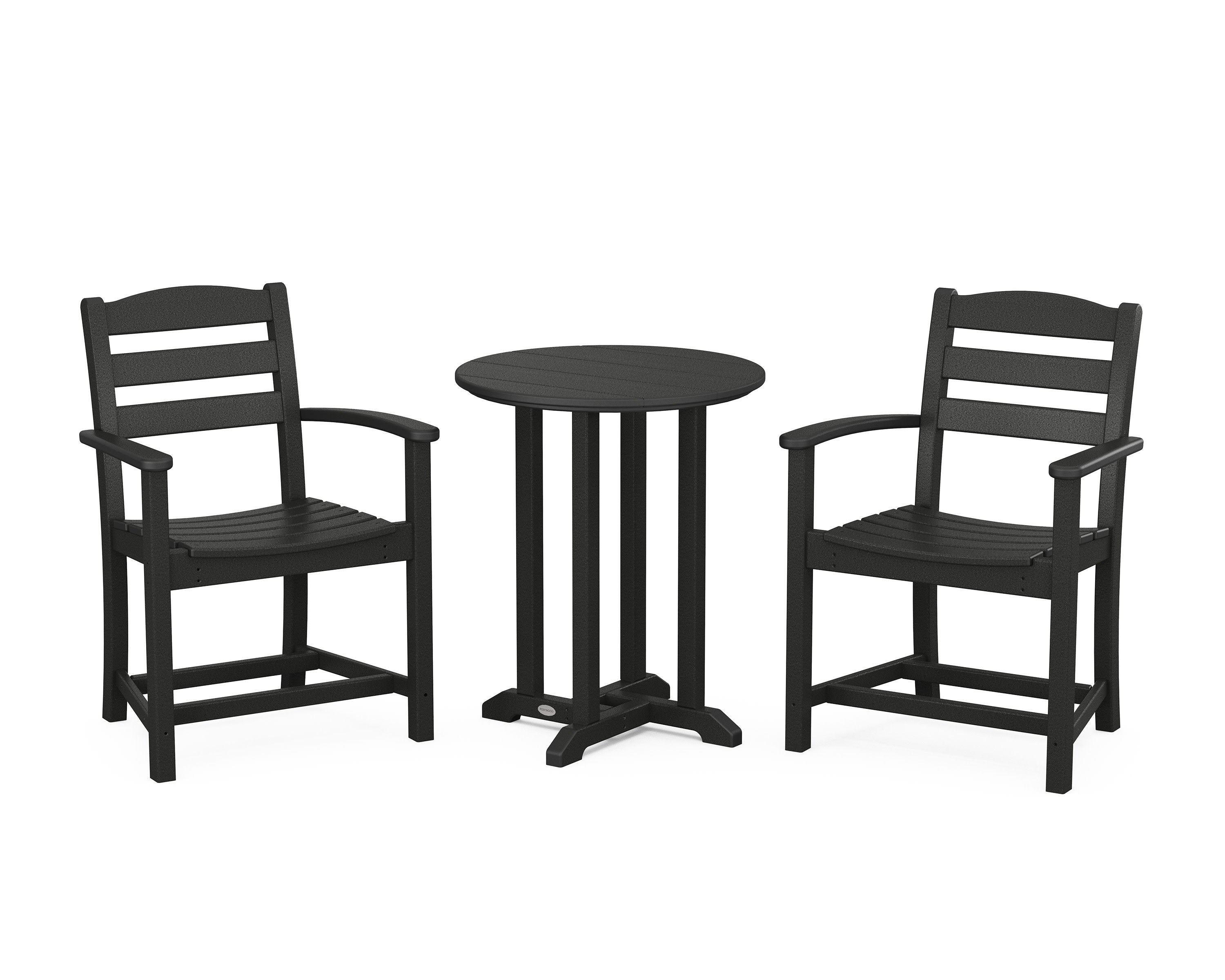 La Casa Caf 3-Piece Round Bistro Dining Set in Black