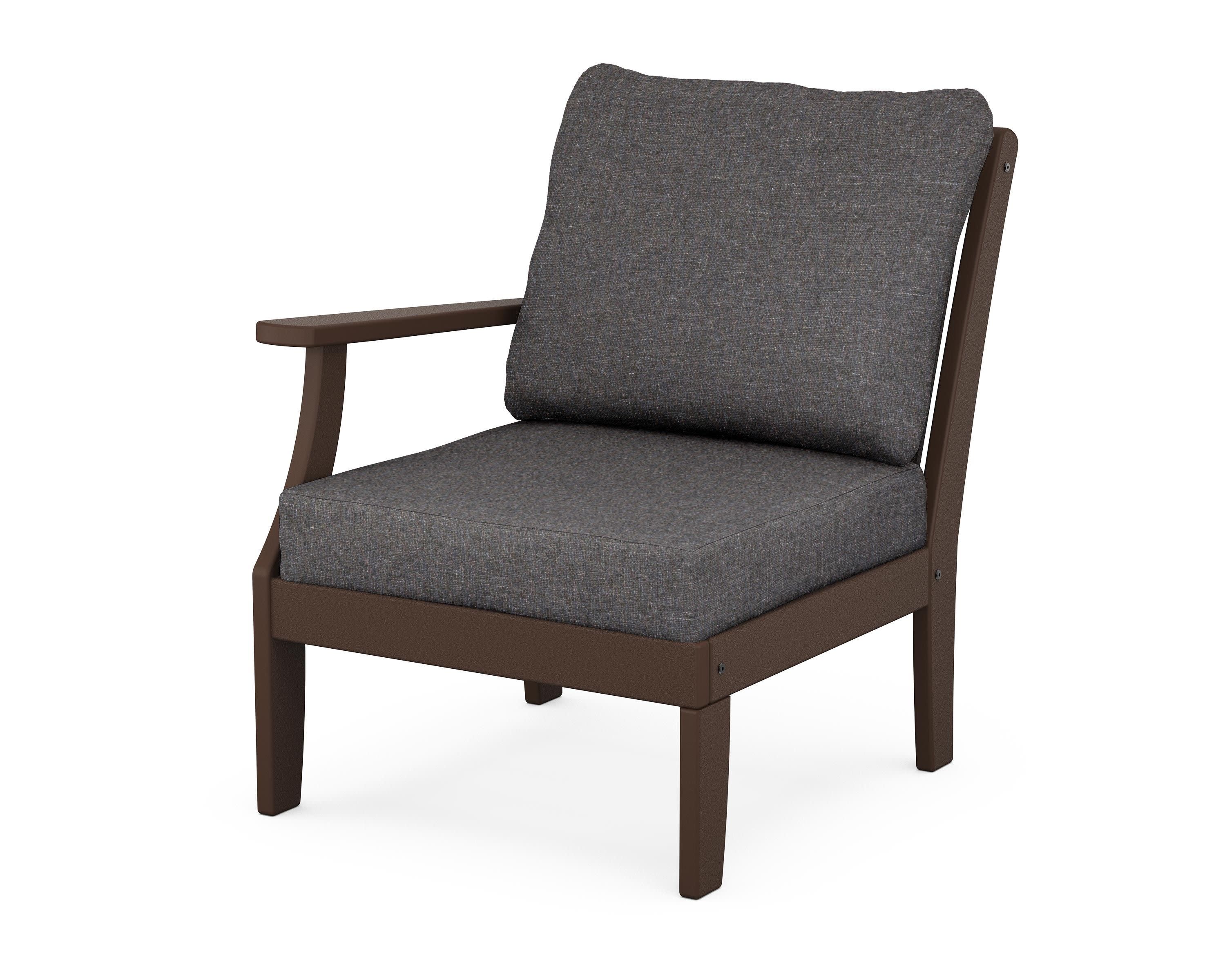 Braxton Modular Left Arm Chair in Mahogany / Ash Charcoal