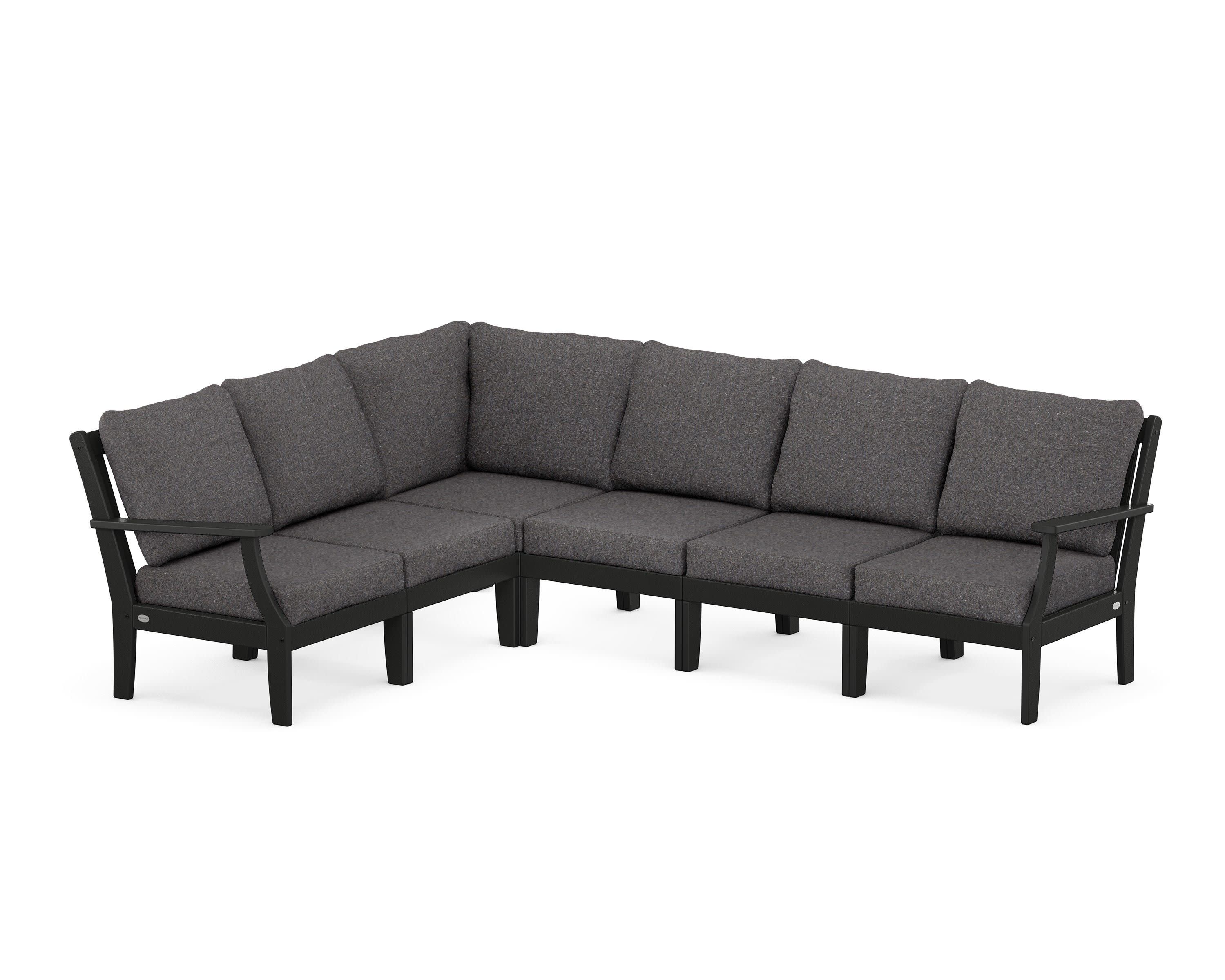 Braxton Modular 6-Piece Deep Seating Set in Black / Ash Charcoal