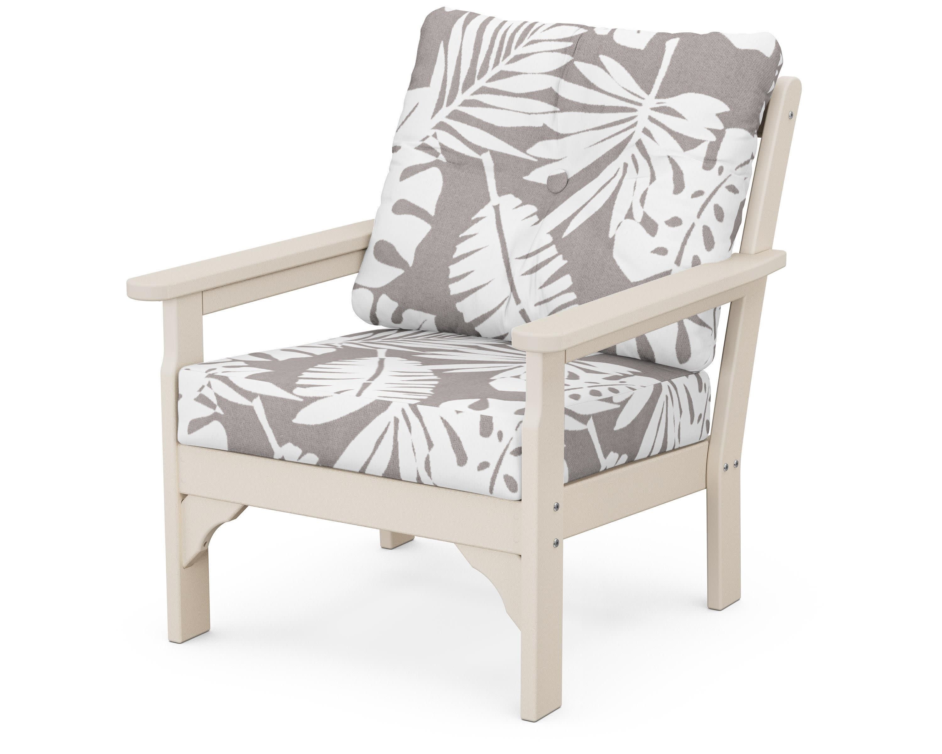 Vineyard Deep Seating Chair in Sand / Leaf Grey Mist
