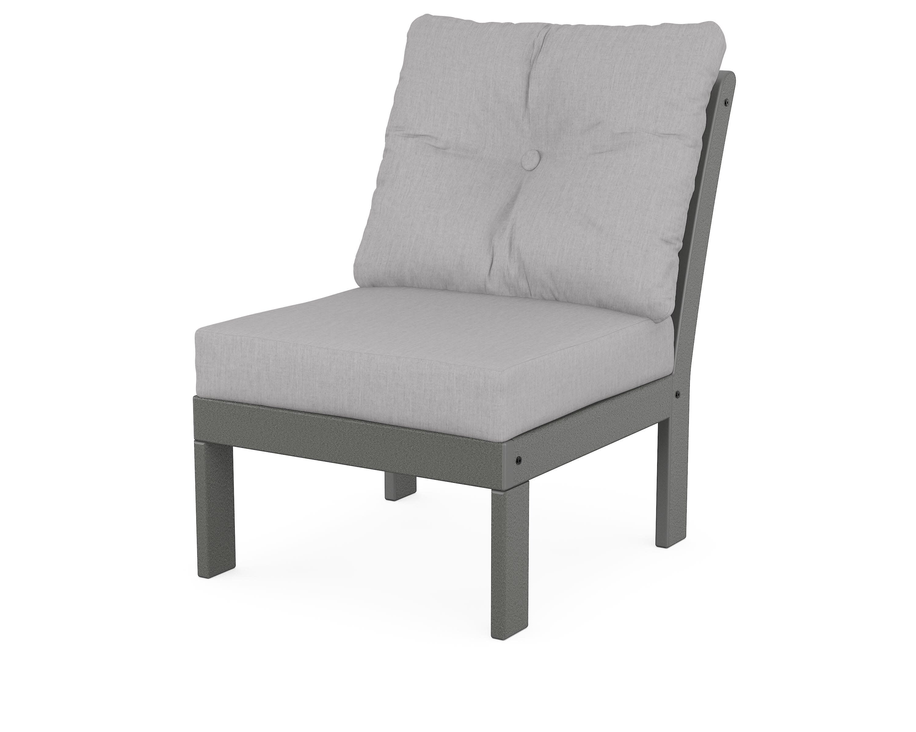 Vineyard Modular Armless Chair in Slate Grey / Granite