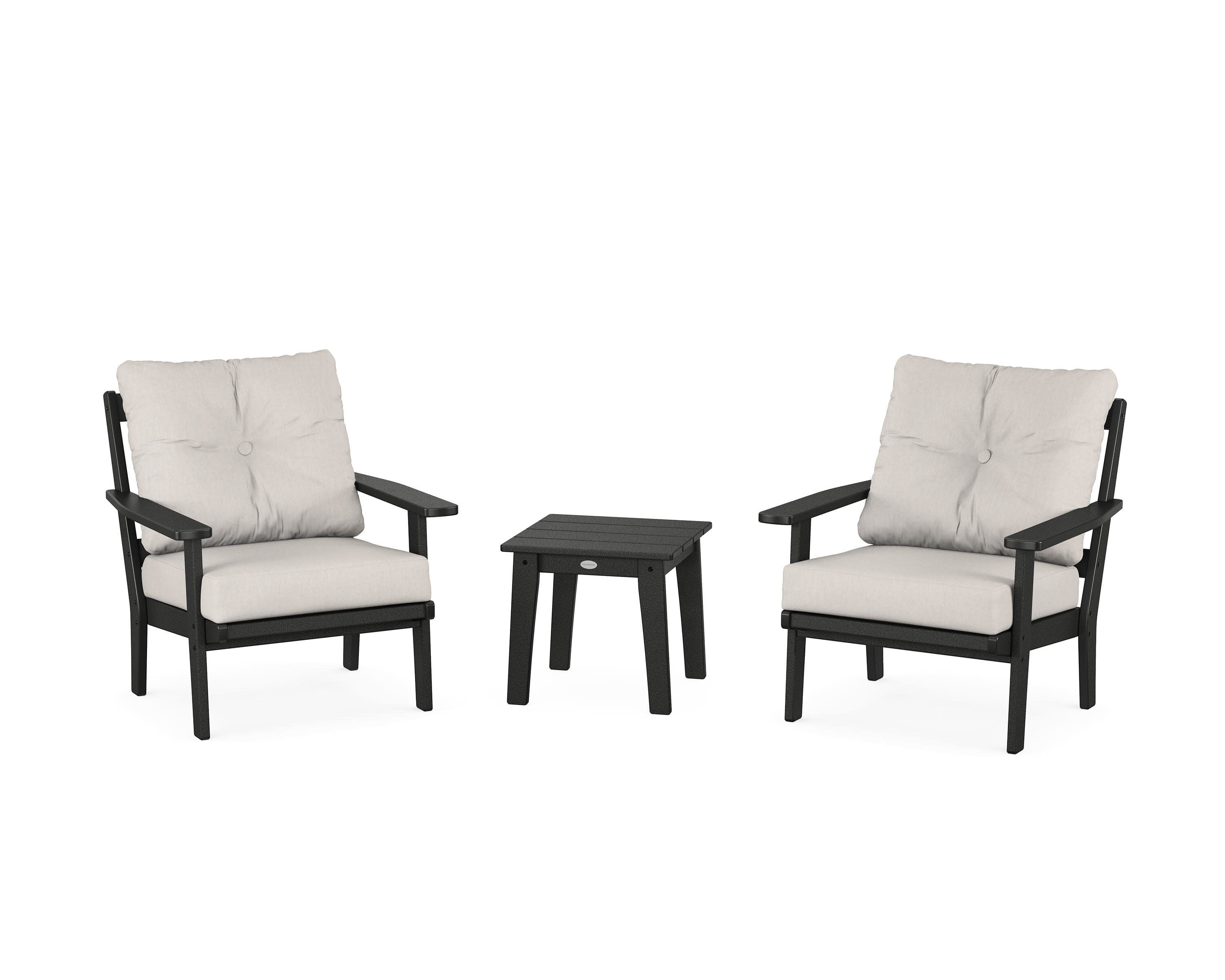 Prairie 3-Piece Deep Seating Set in Black / Cast Ash