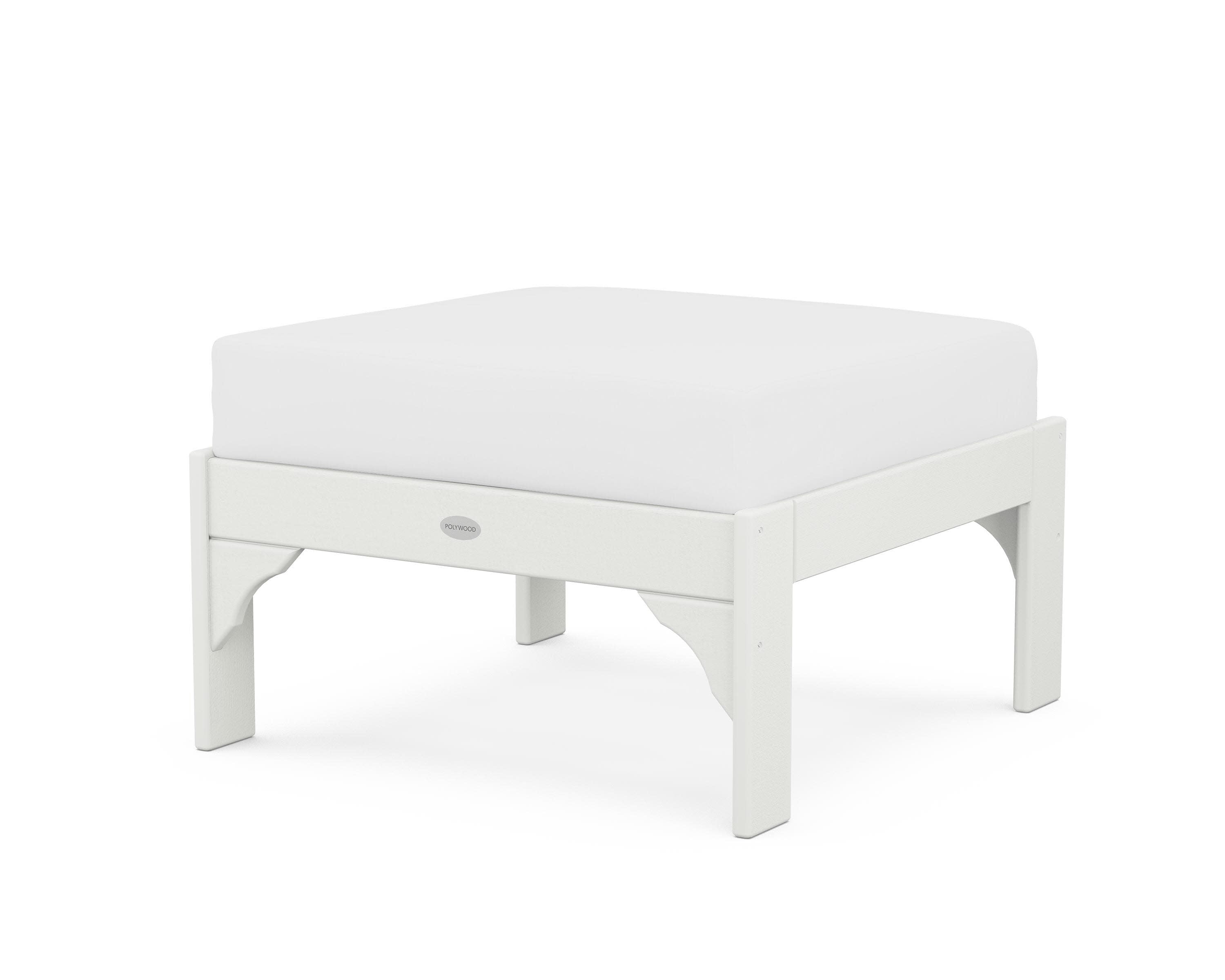 Vineyard Deep Seating Ottoman in Vintage White / Natural