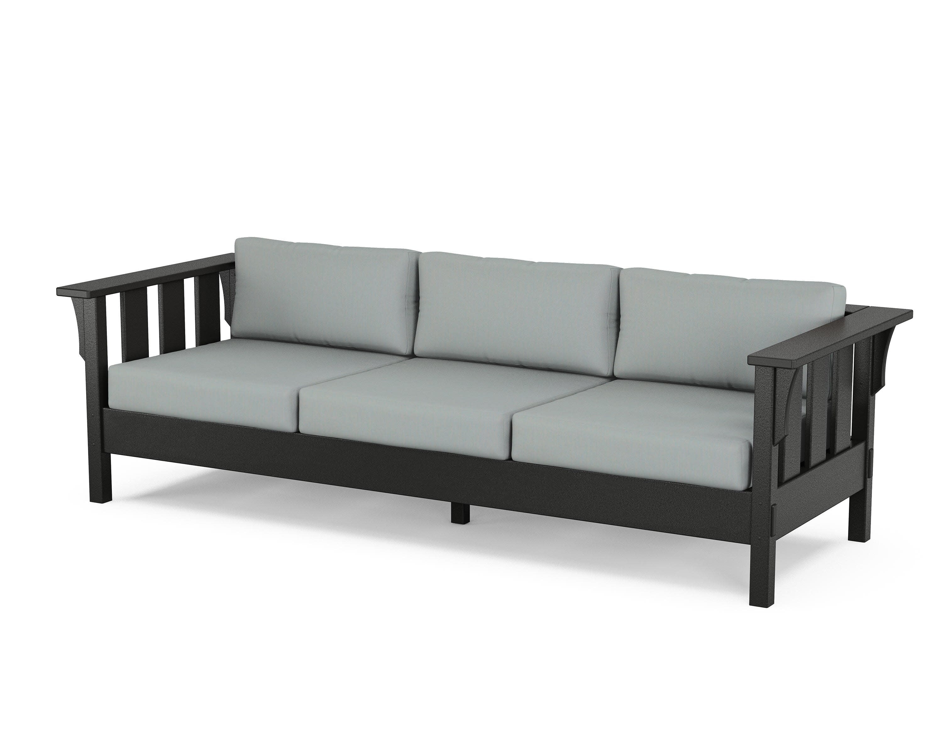 Acadia Deep Seating Sofa in Black / Spa