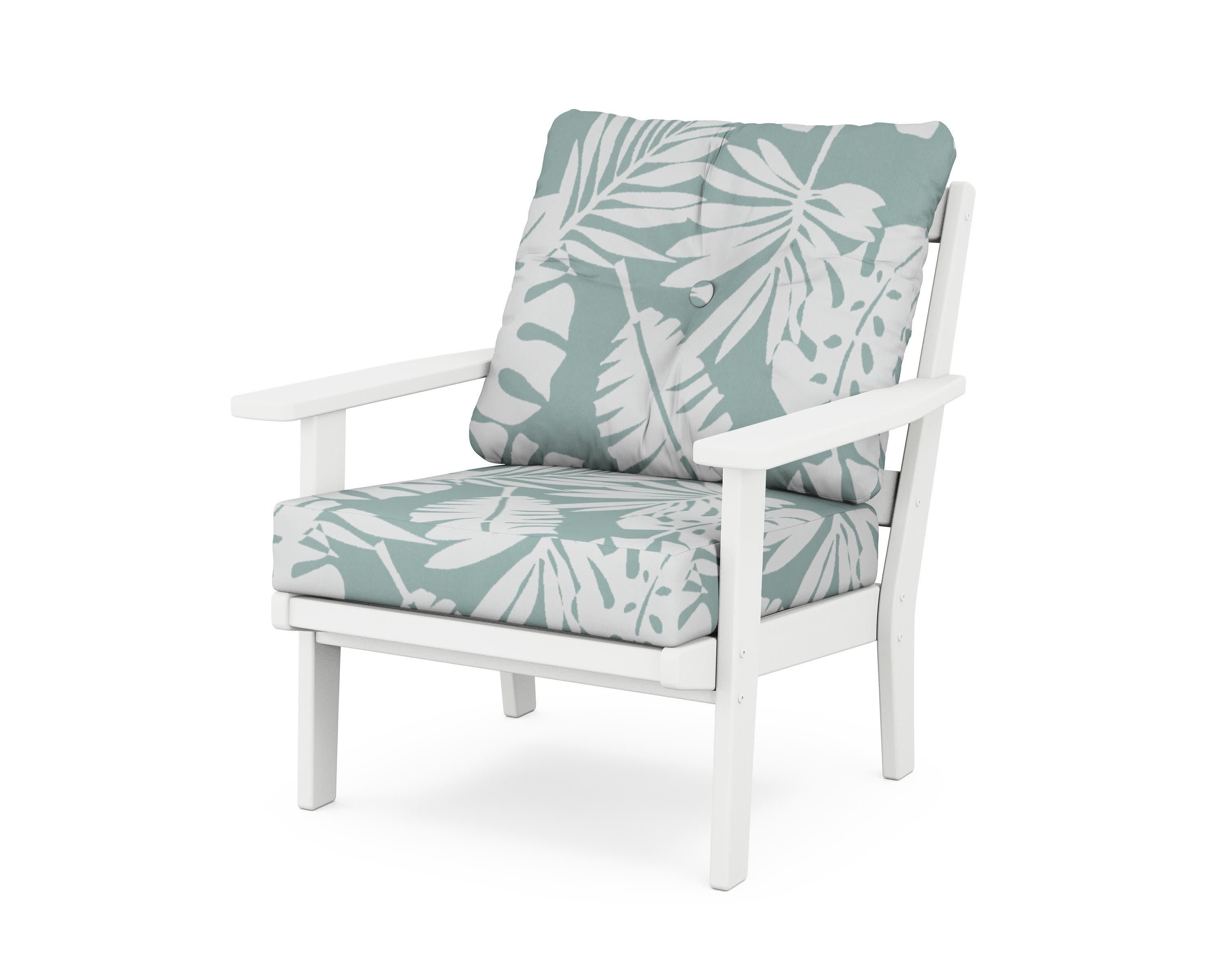 Oxford Deep Seating Chair in White / Leaf Glacier Spa