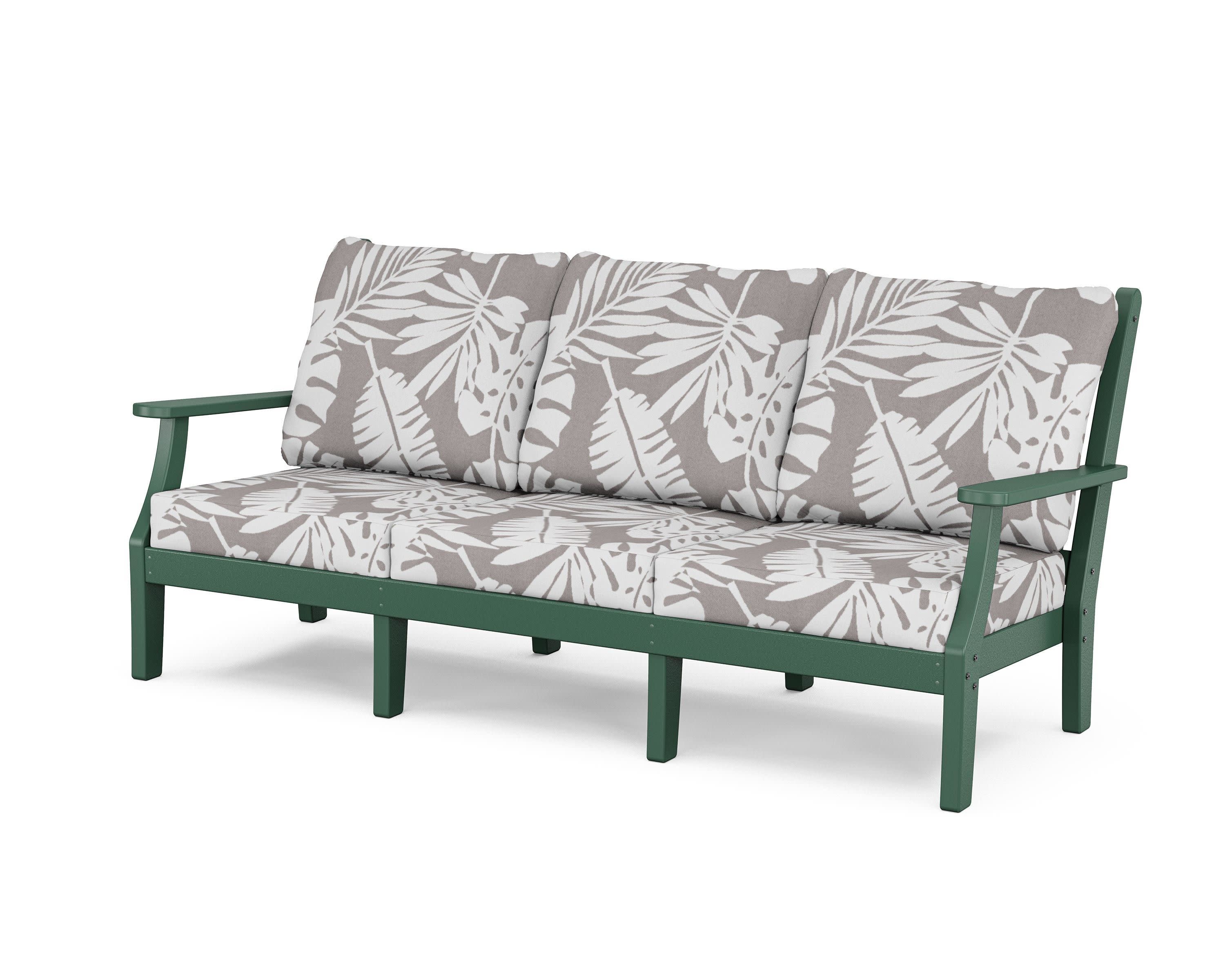 Wovendale Deep Seating Sofa in Green / Leaf Grey Mist