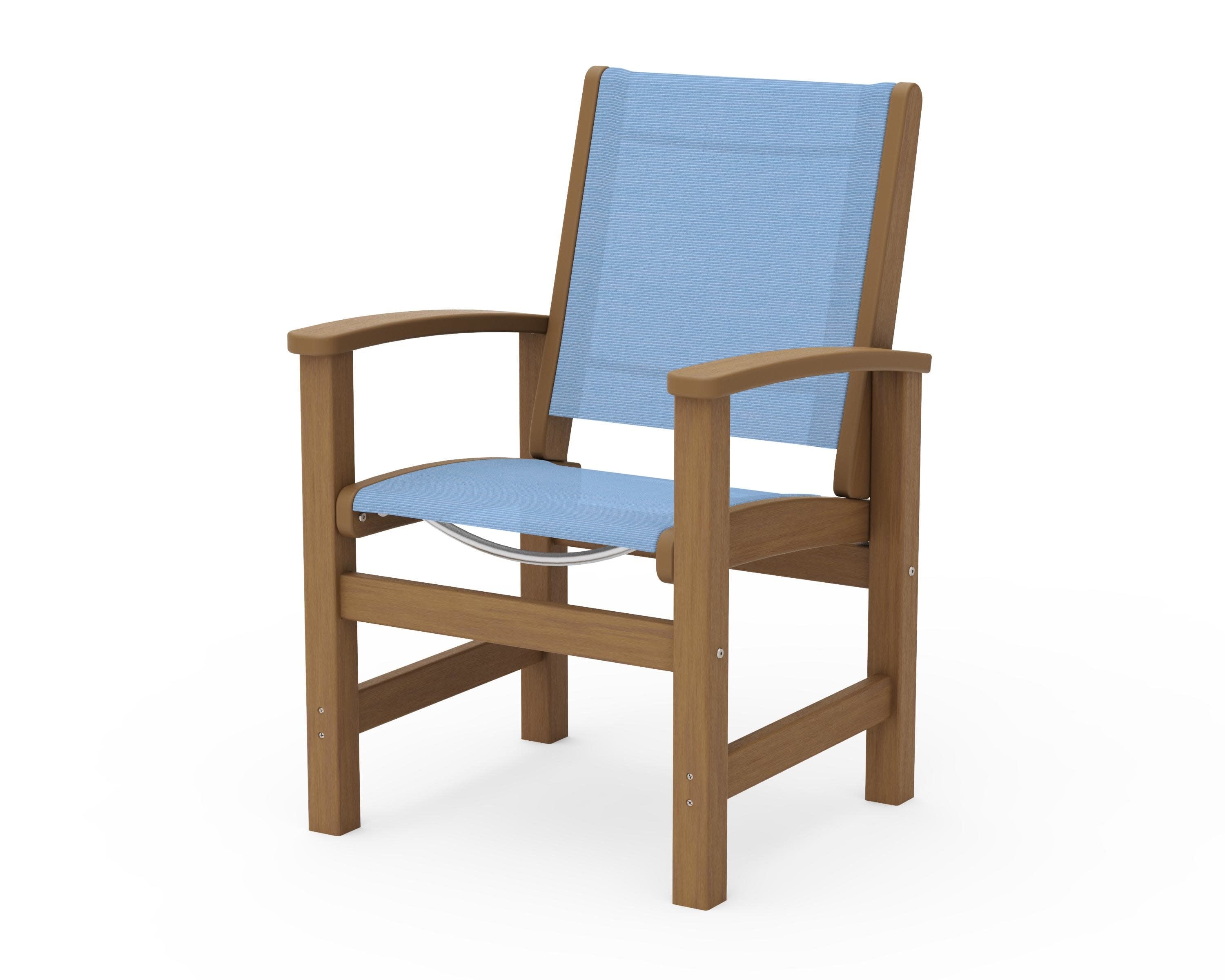 Coastal Dining Chair in Natural / Poolside Sling