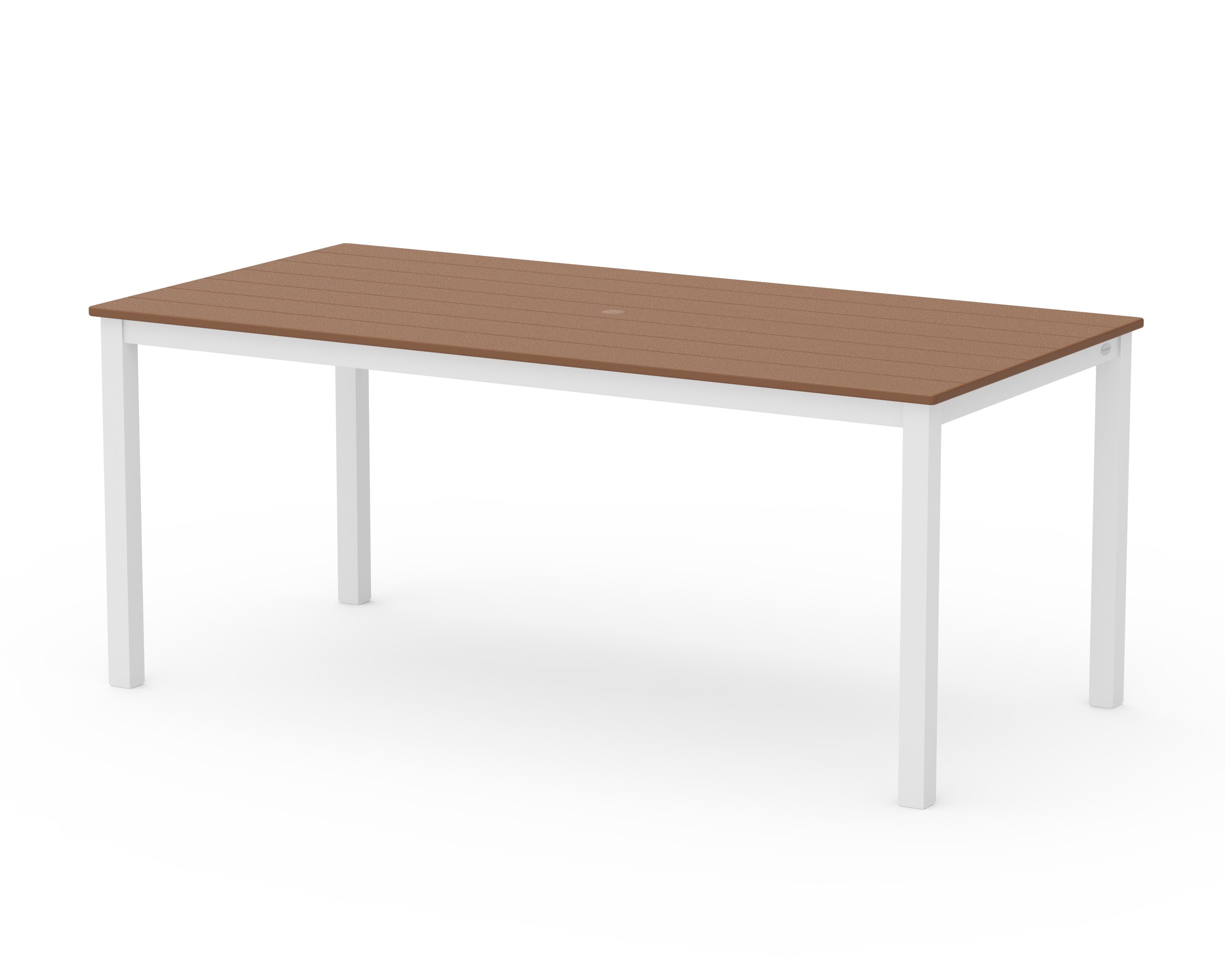 Main Street 36" x 72" Dining Table in White / Teak
