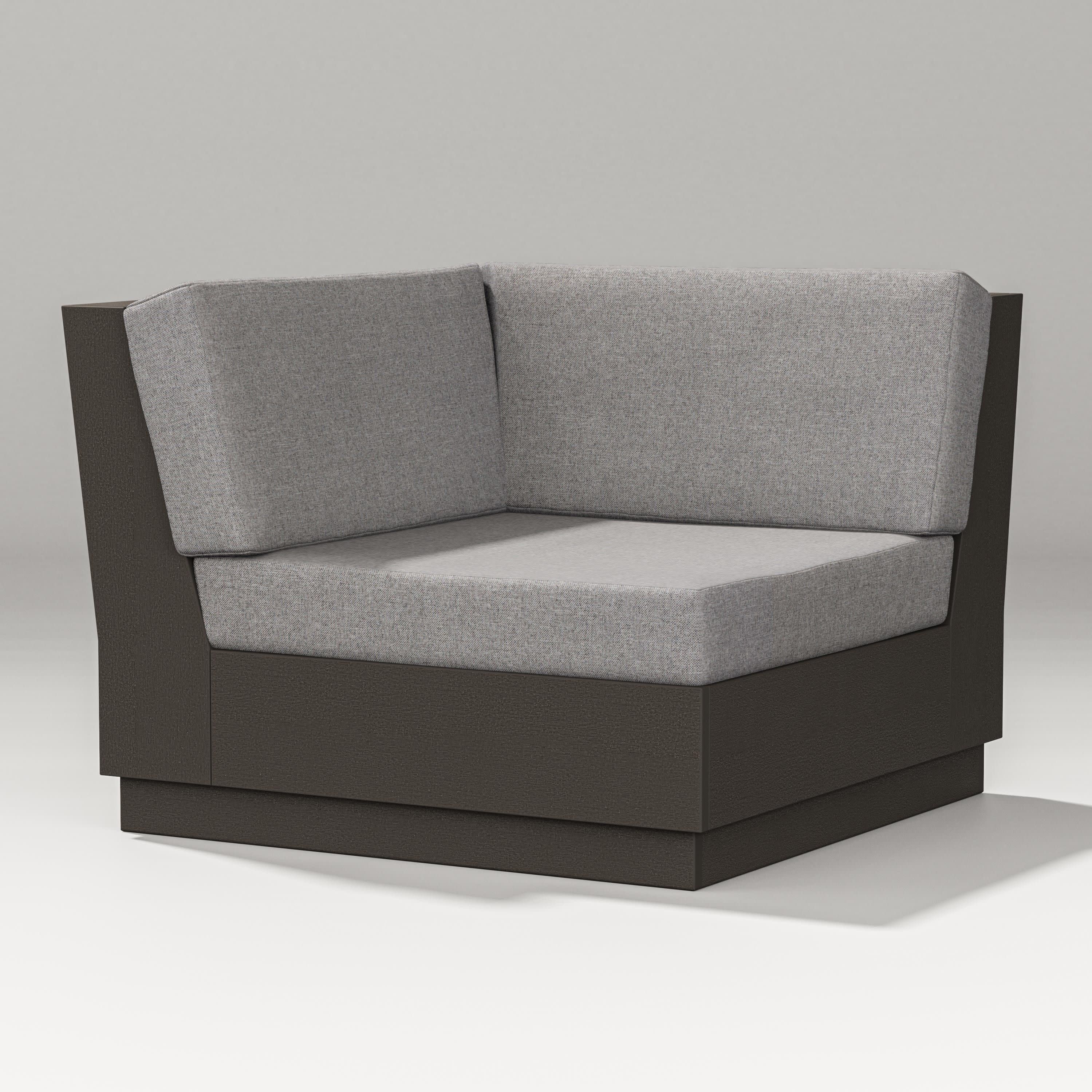 Elevate Modular Corner Chair in Vintage Coffee / Grey Mist
