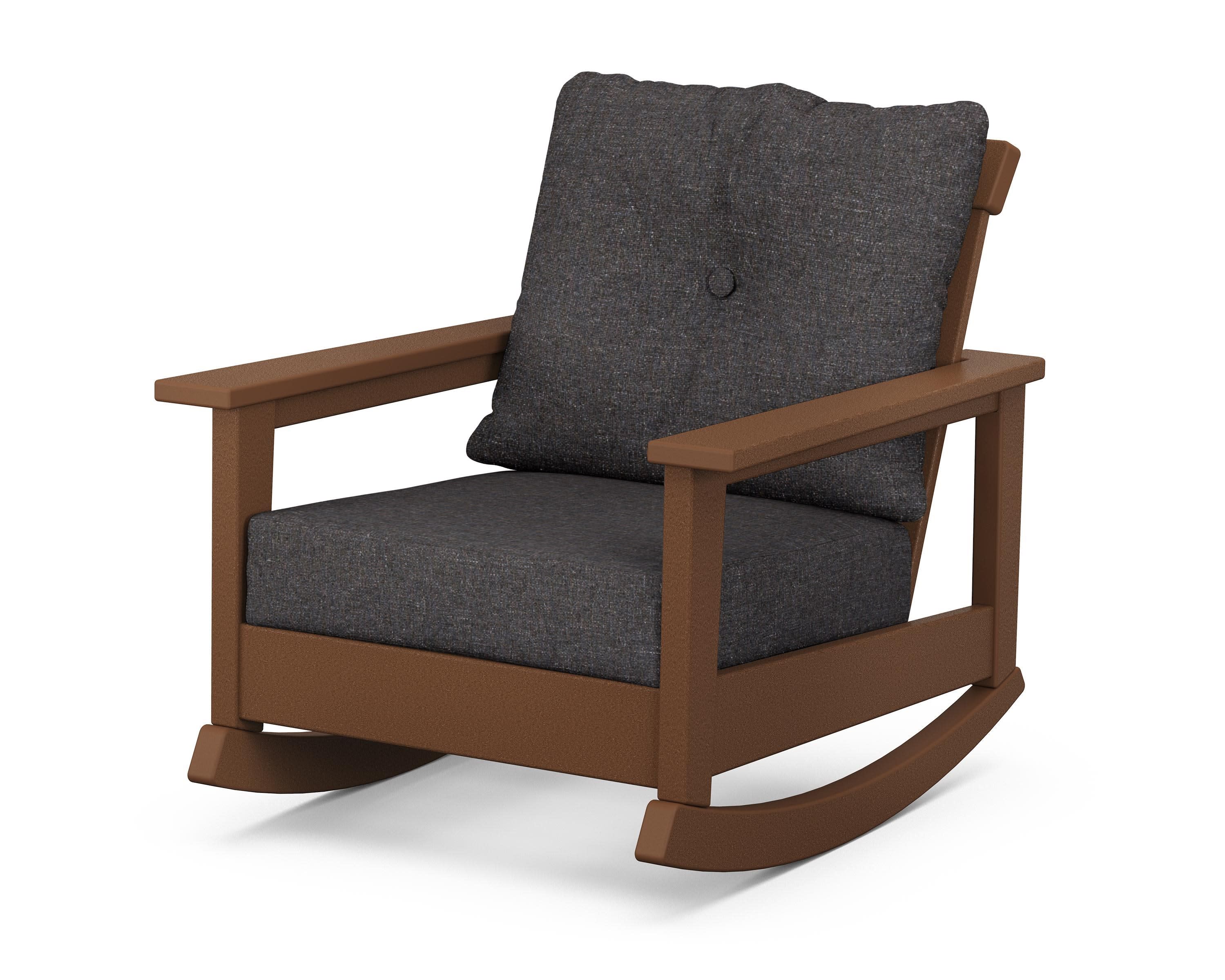 Prescott Deep Seating Rocking Chair in Teak / Ash Charcoal