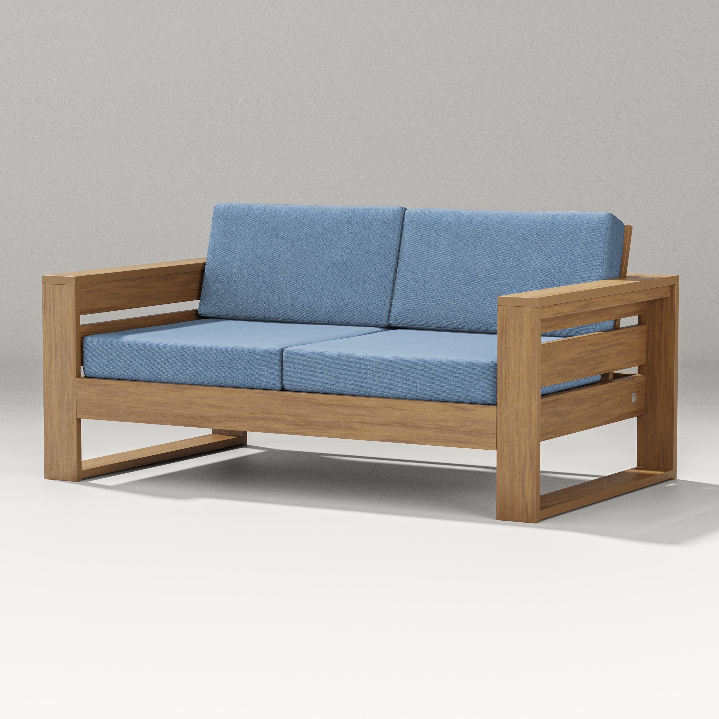 Latitude Loveseat in Natural / Sky Blue