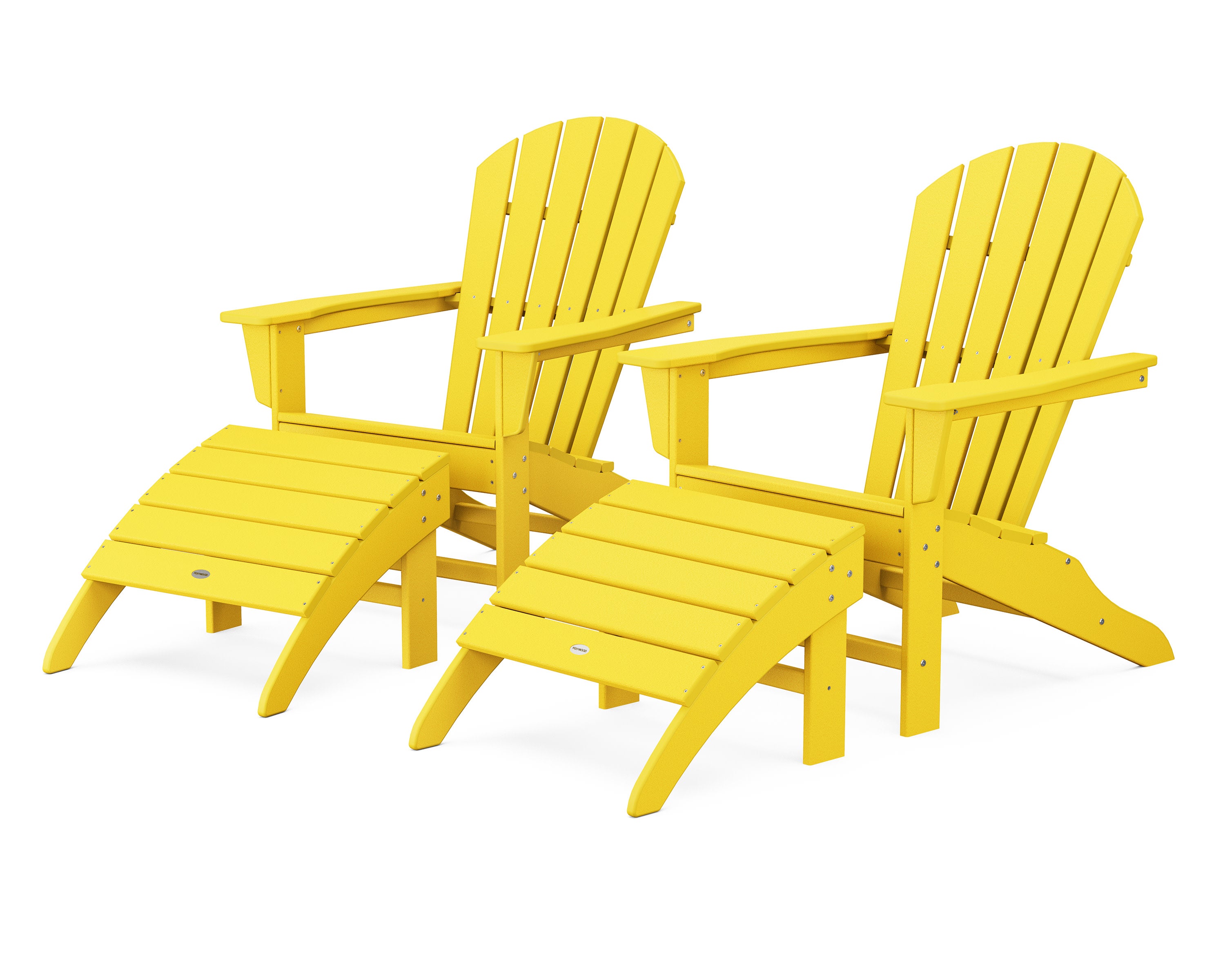 South Beach 4-Piece Adirondack Set in Lemon