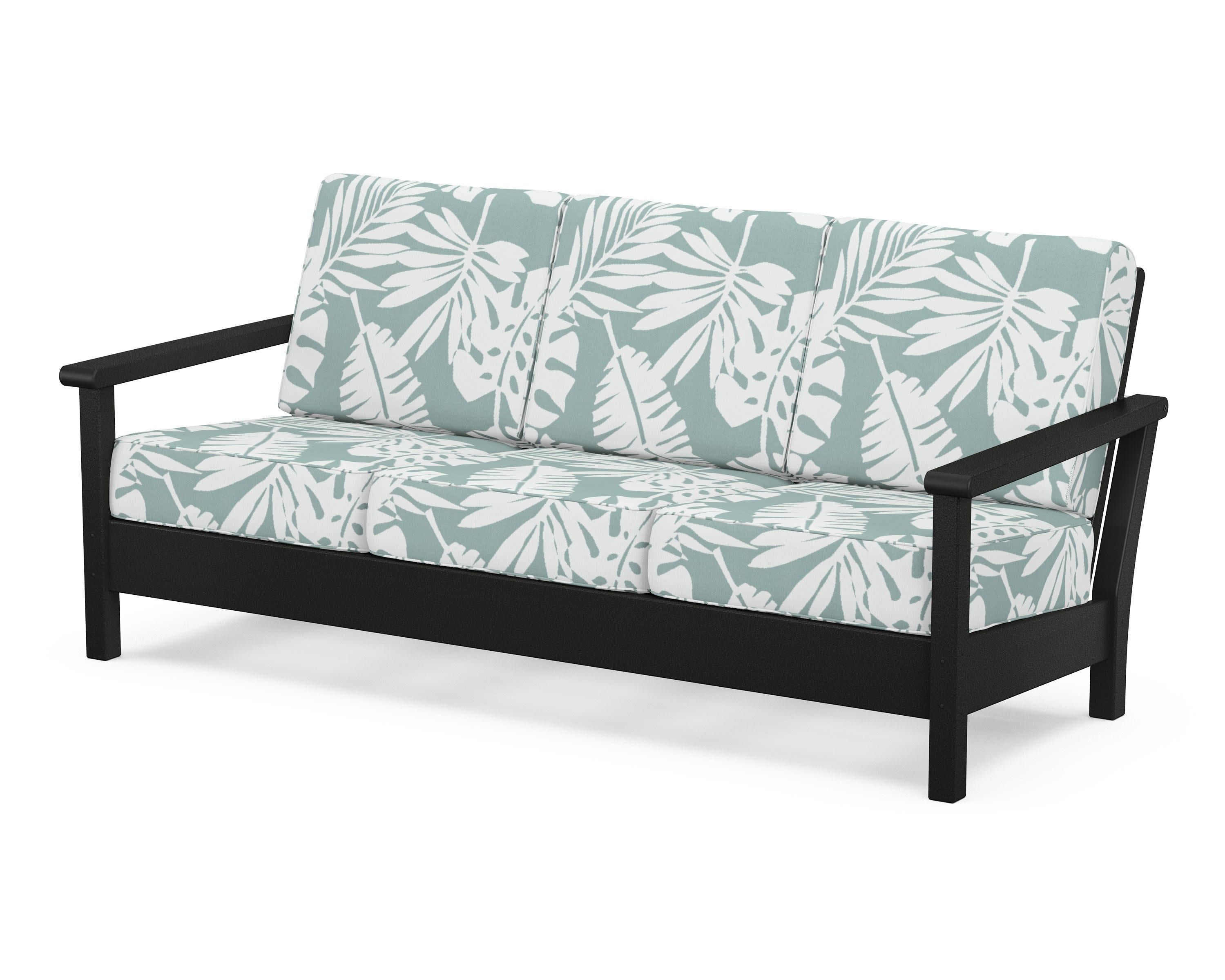 Harbour Deep Seating Sofa in Black / Leaf Glacier Spa