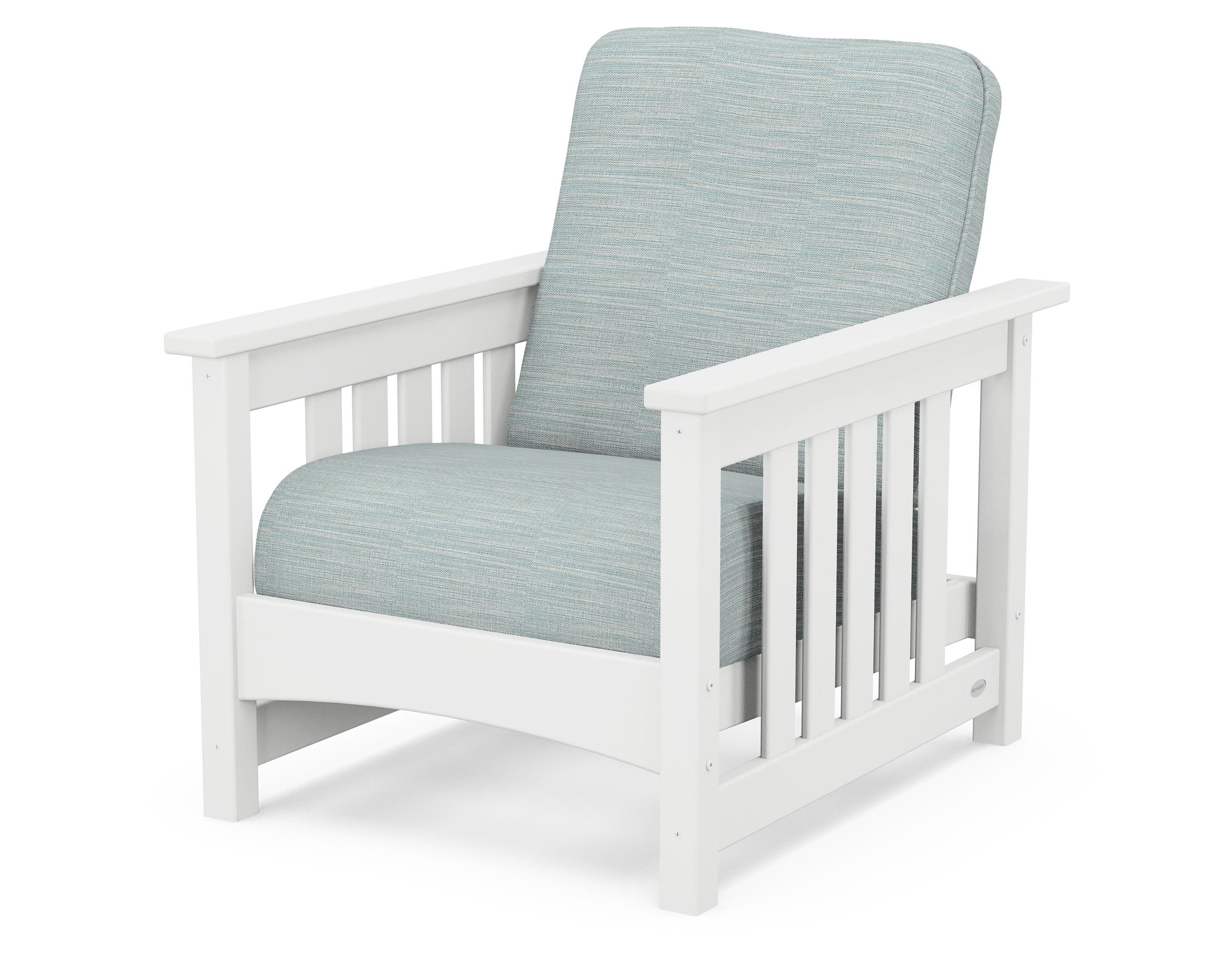 Club Mission Chair in White / Soothe Mist