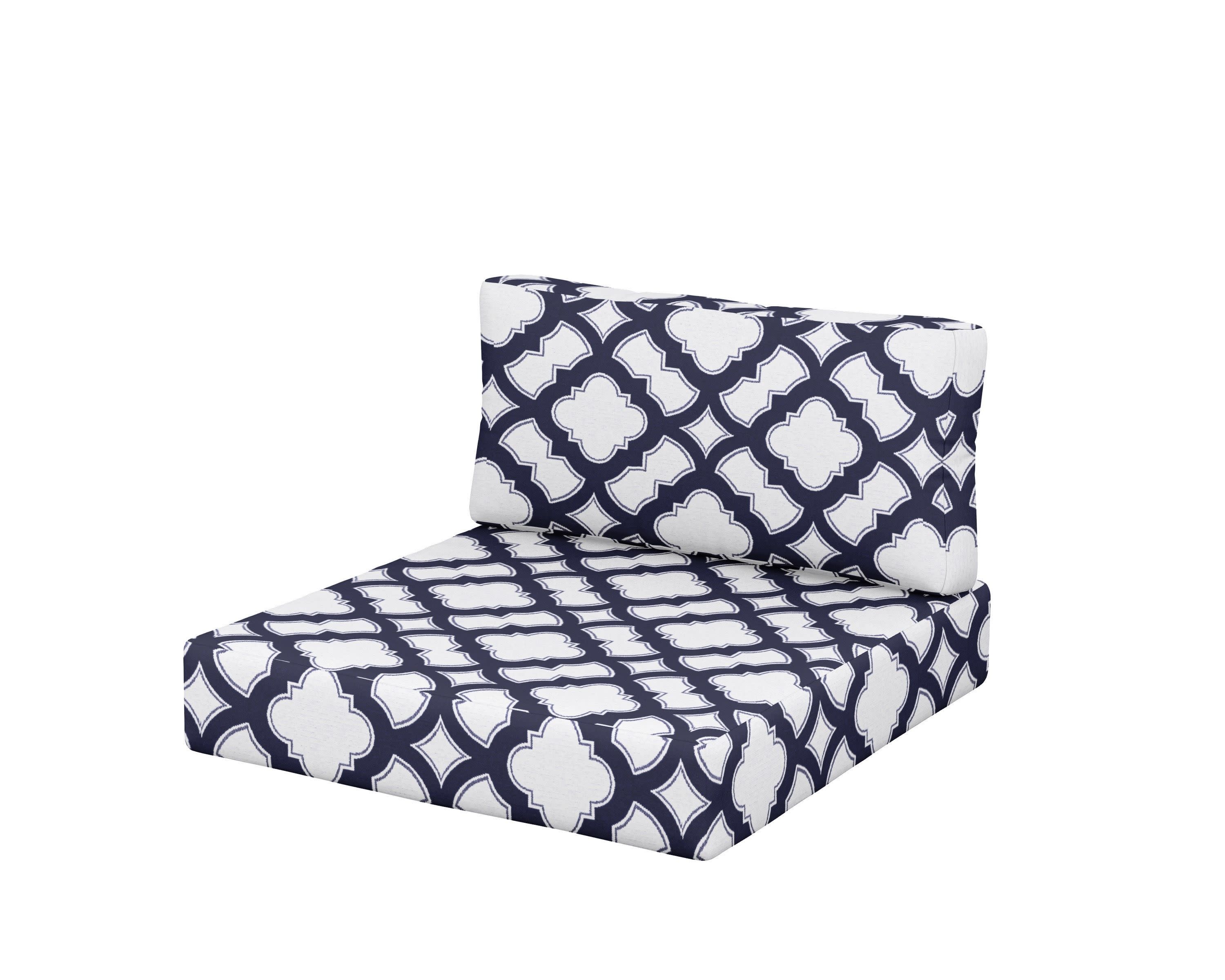 Acadia Back/Seat Cushion Set in Trellis Navy