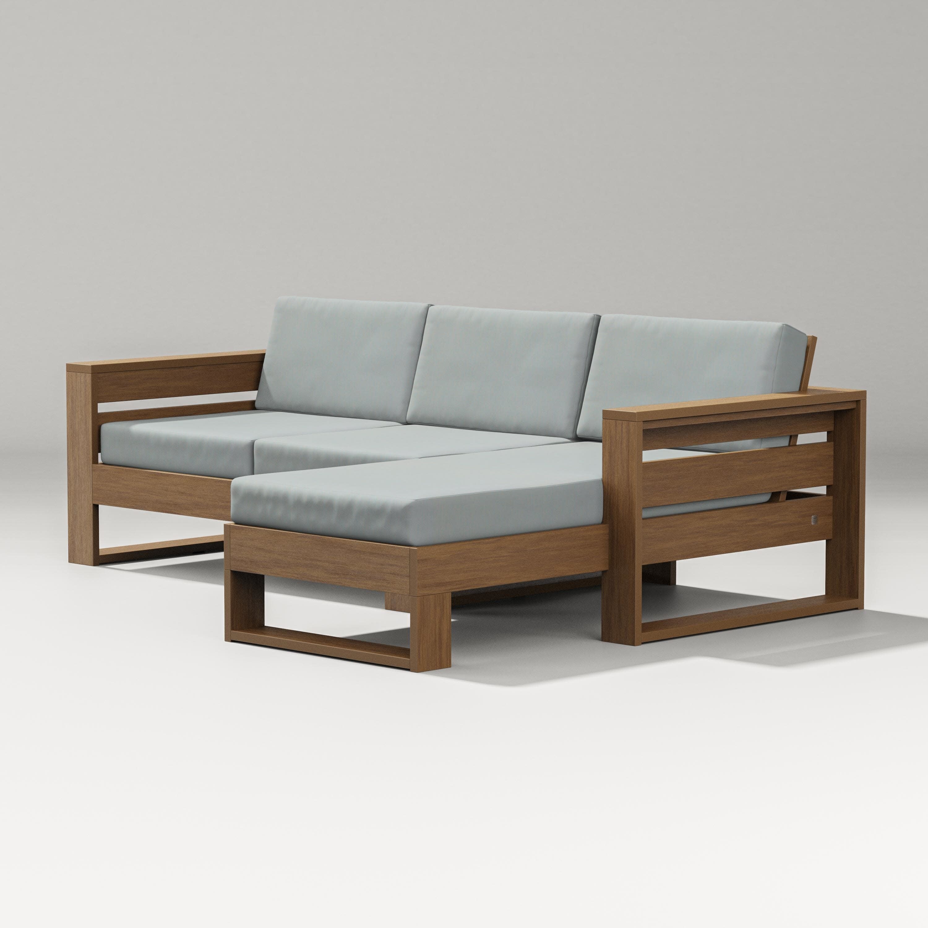 Latitude Right Chaise Sectional in Natural / Spa