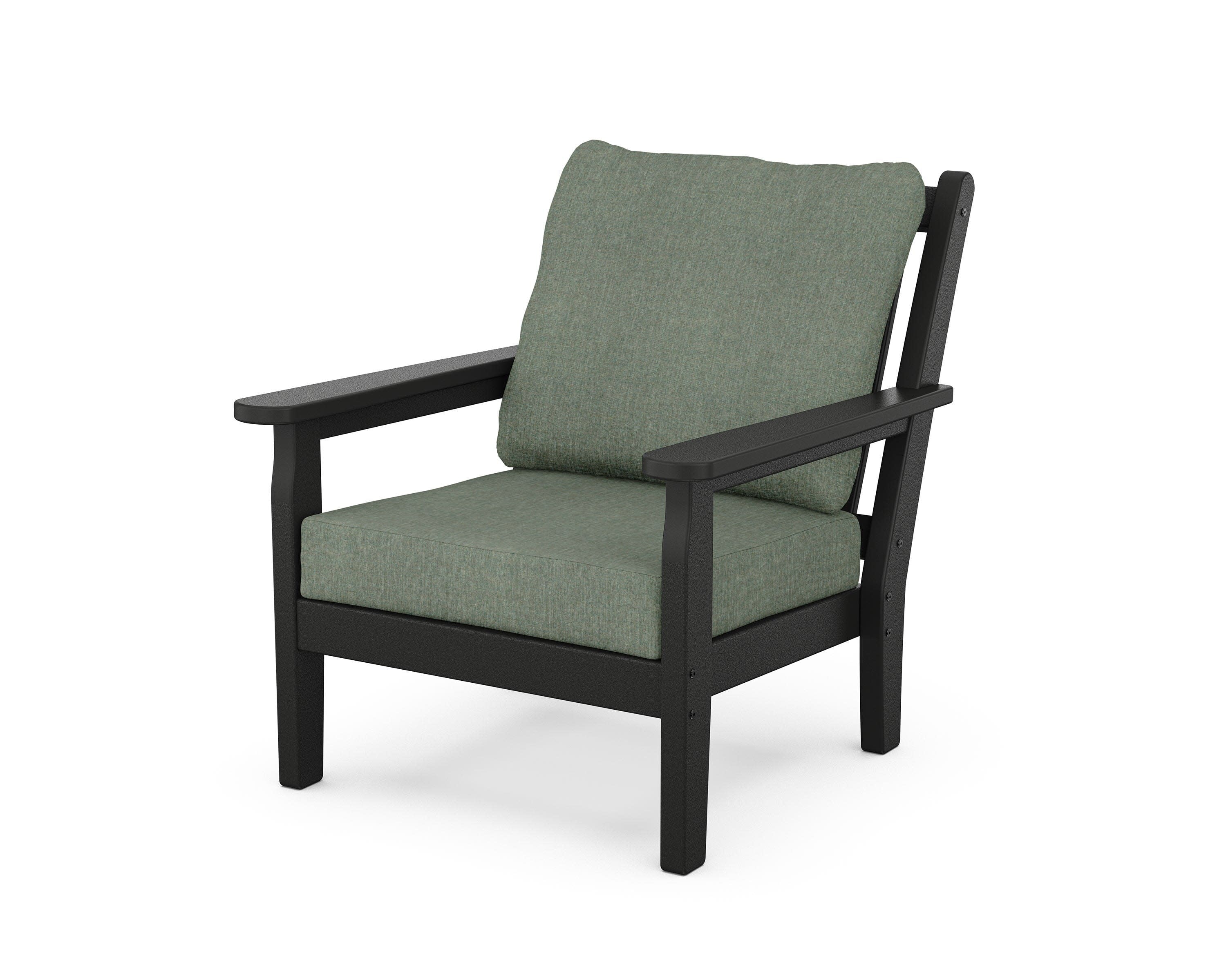 Chippendale Deep Seating Chair in Black / Cast Sage