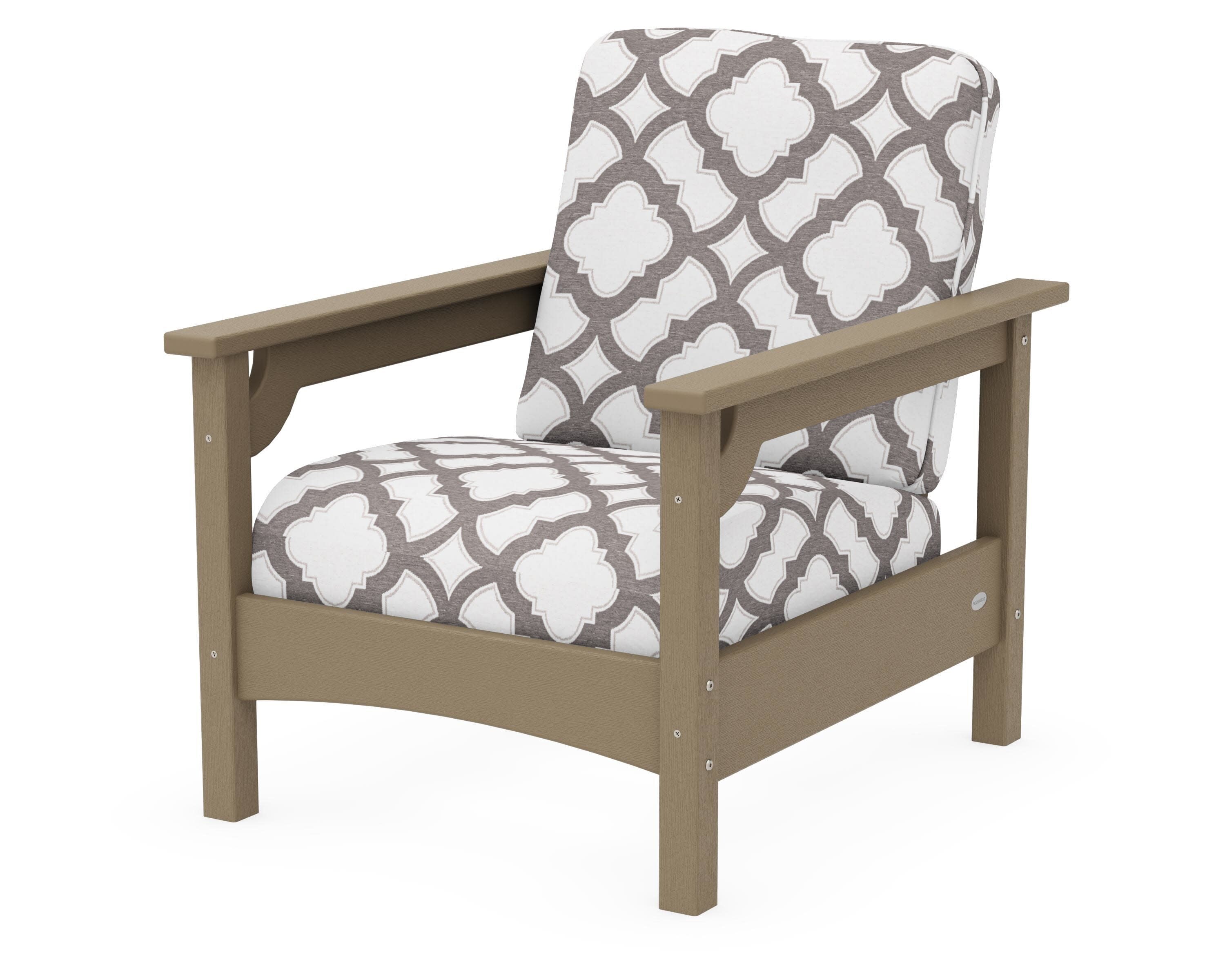 Club Chair in Vintage Sahara / Trellis Grey Mist