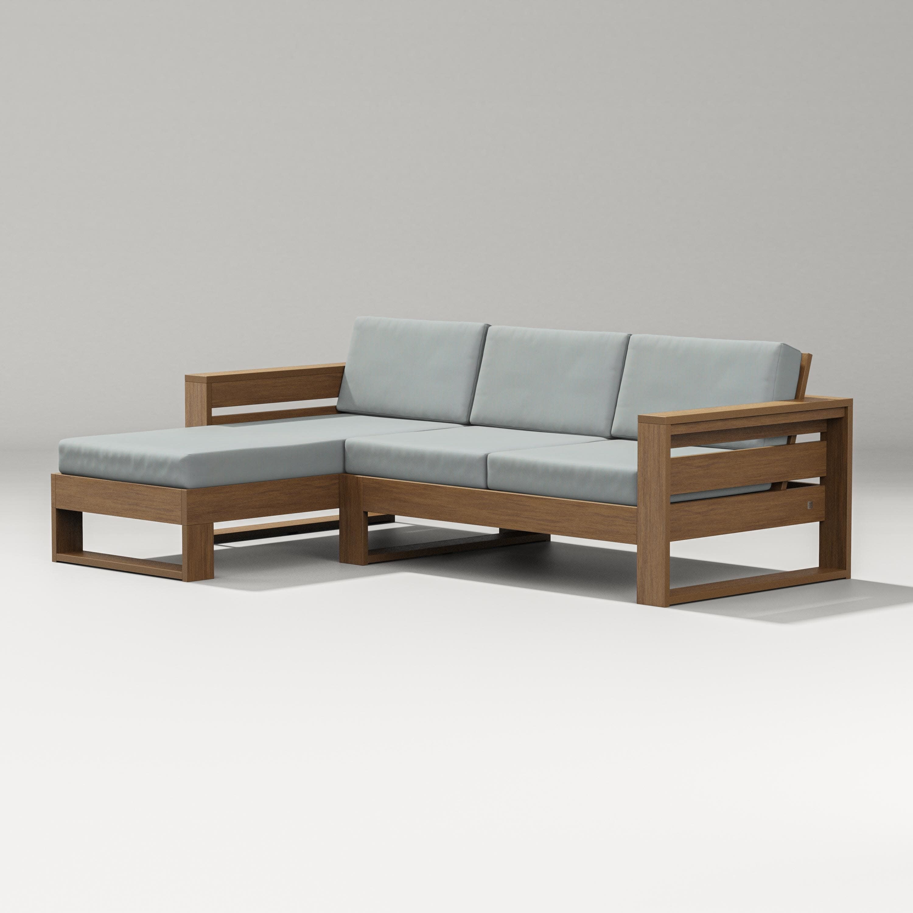 Latitude Left Chaise Sectional in Natural / Spa