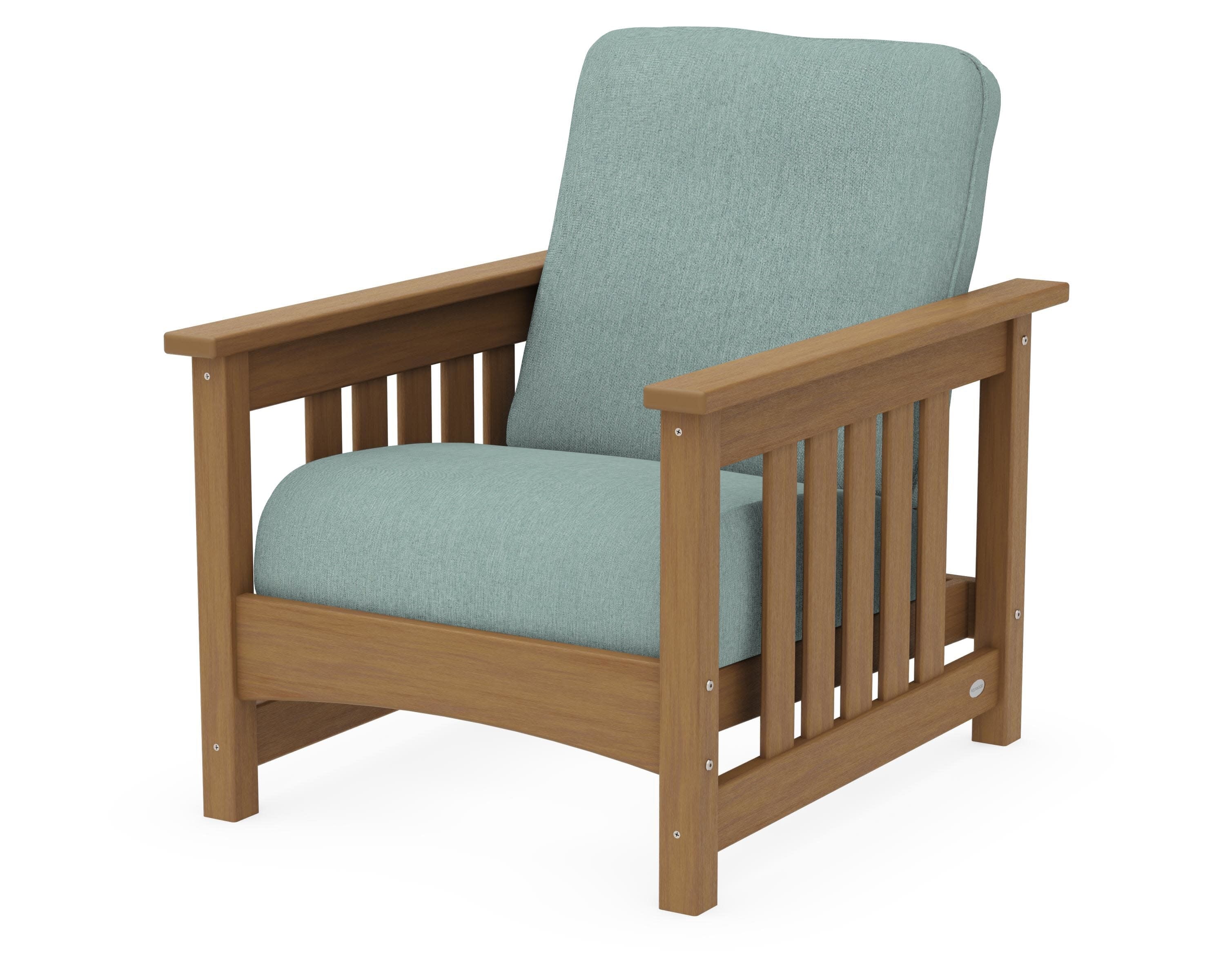 Club Mission Chair in Natural / Glacier Spa