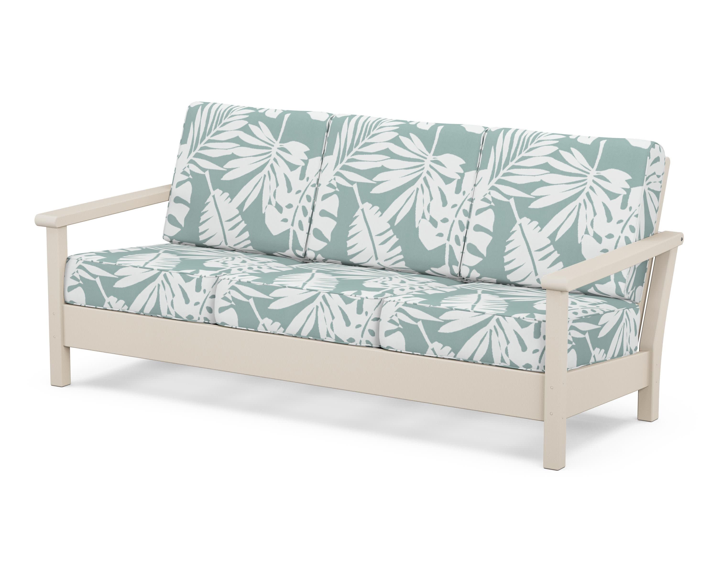 Harbour Deep Seating Sofa in Sand / Leaf Glacier Spa