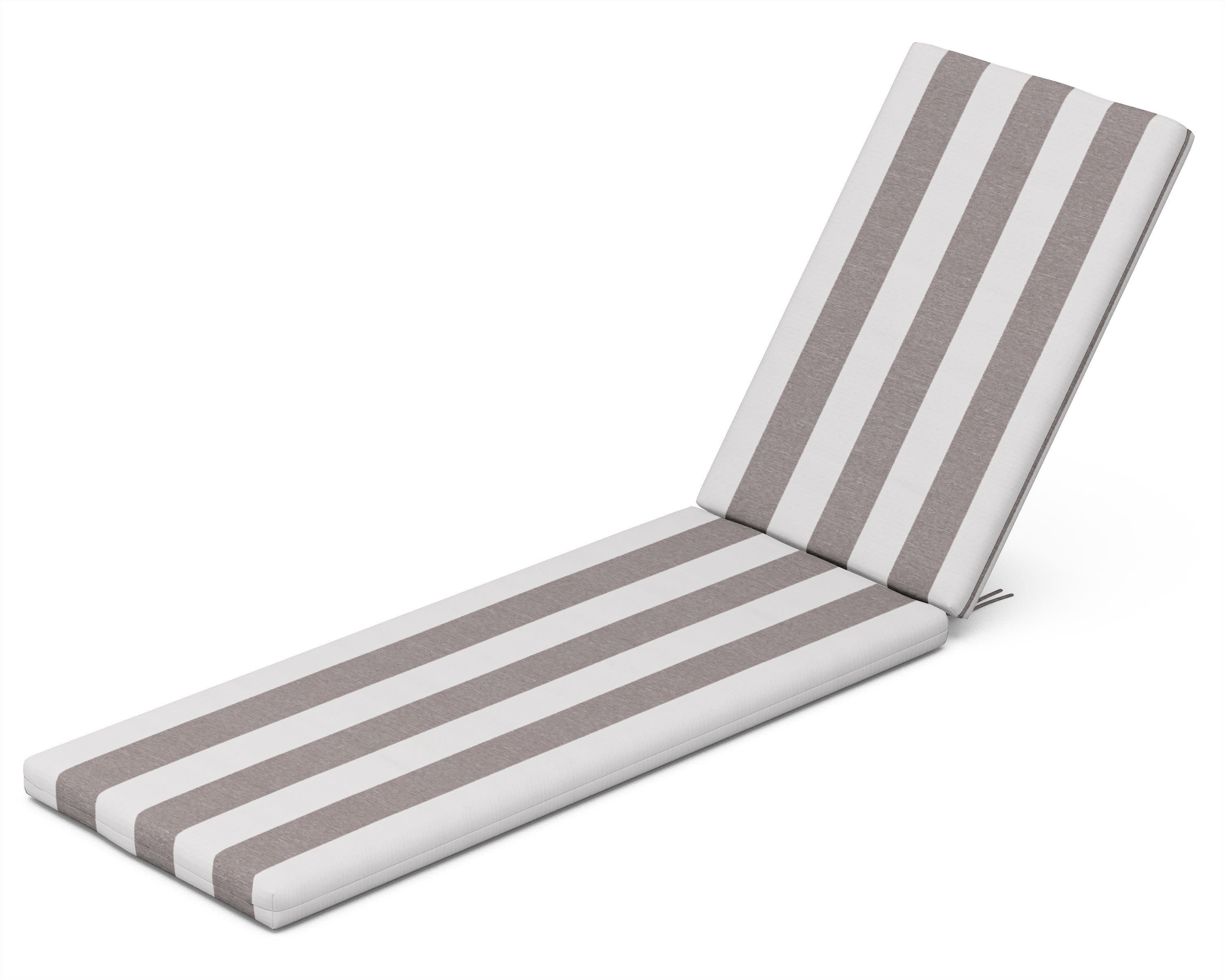 Chaise Cushion in Cabana Stripe Grey Mist