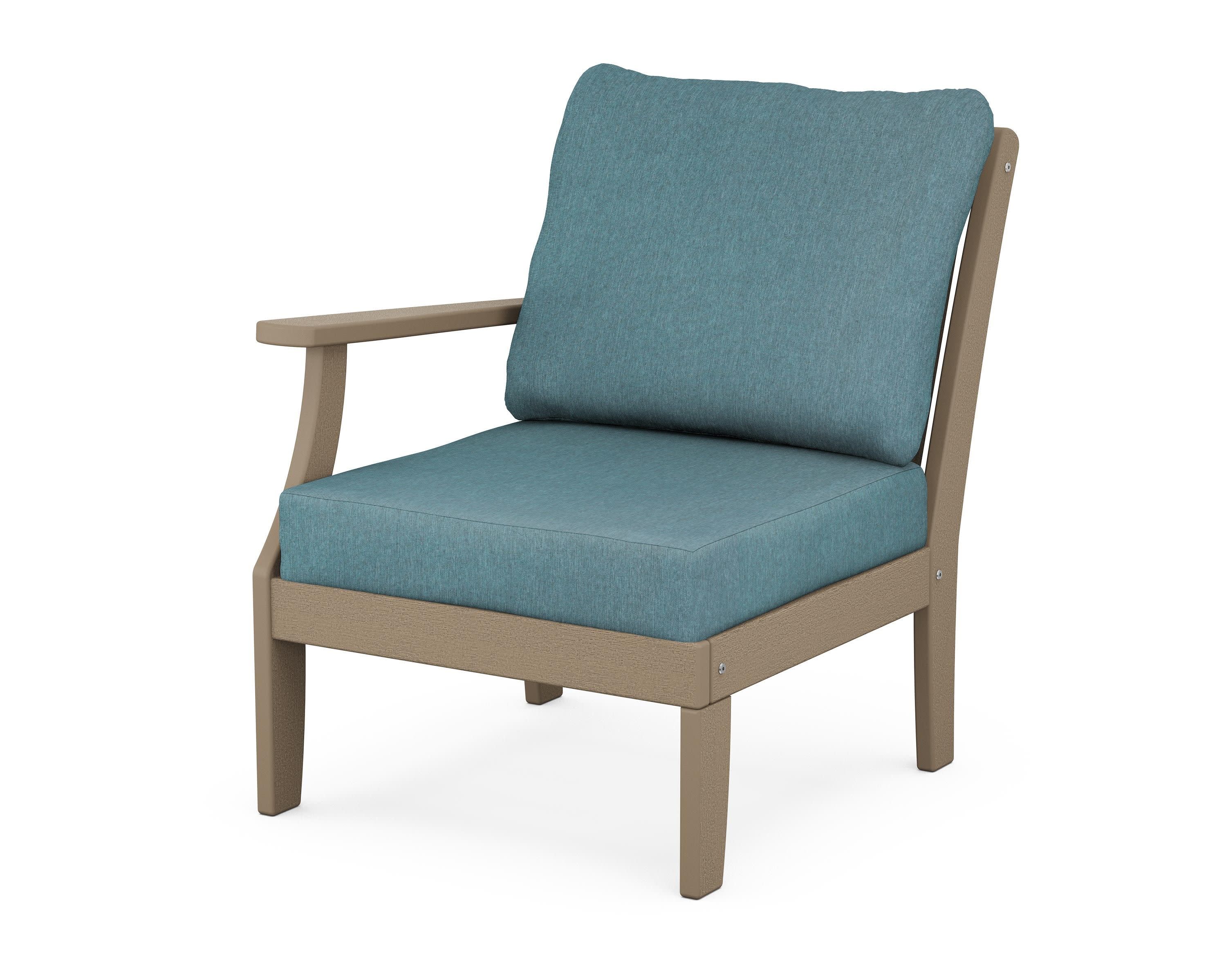 Braxton Modular Left Arm Chair in Vintage Sahara / Ocean Teal