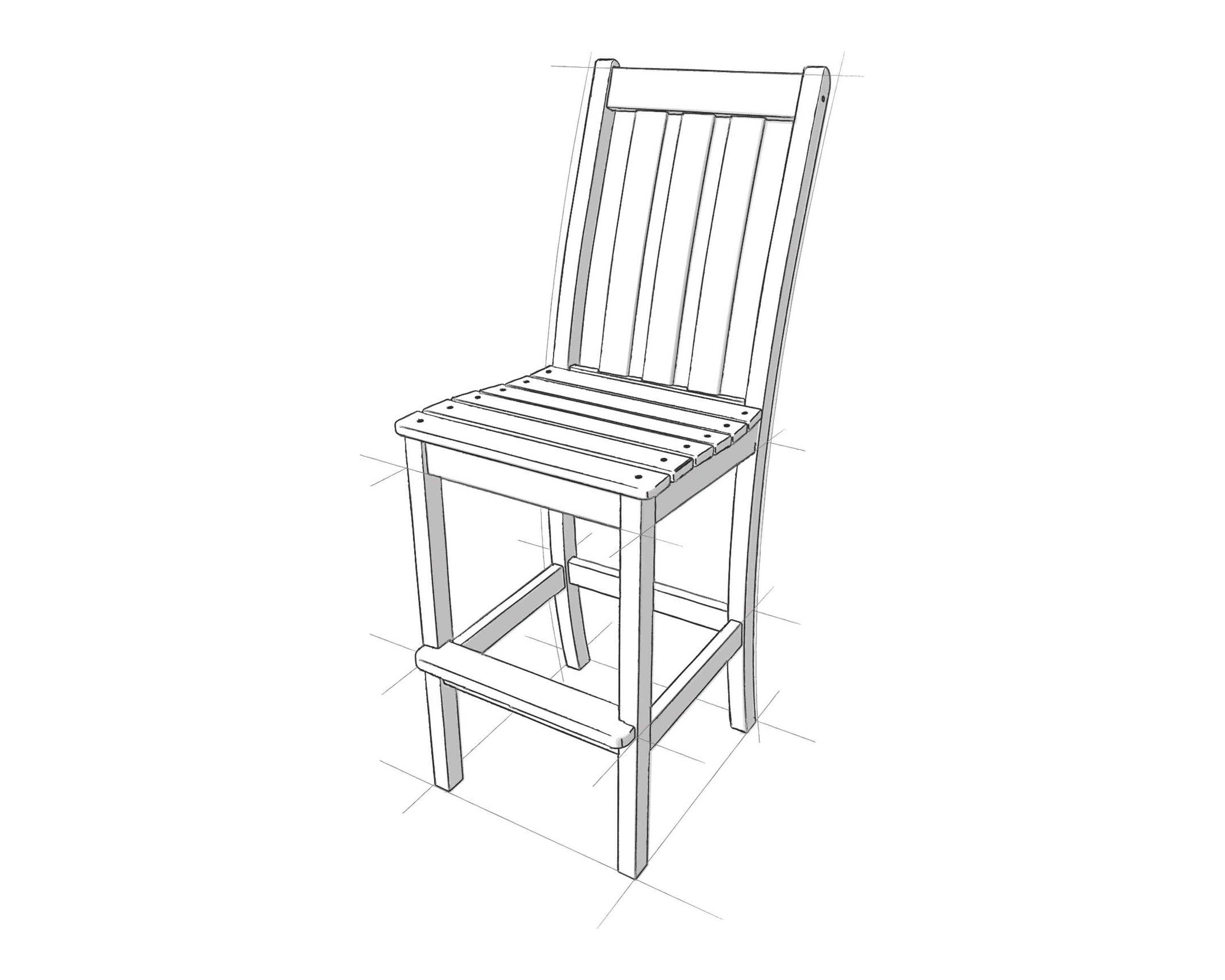 Vineyard Bar Side Chair in Vintage White