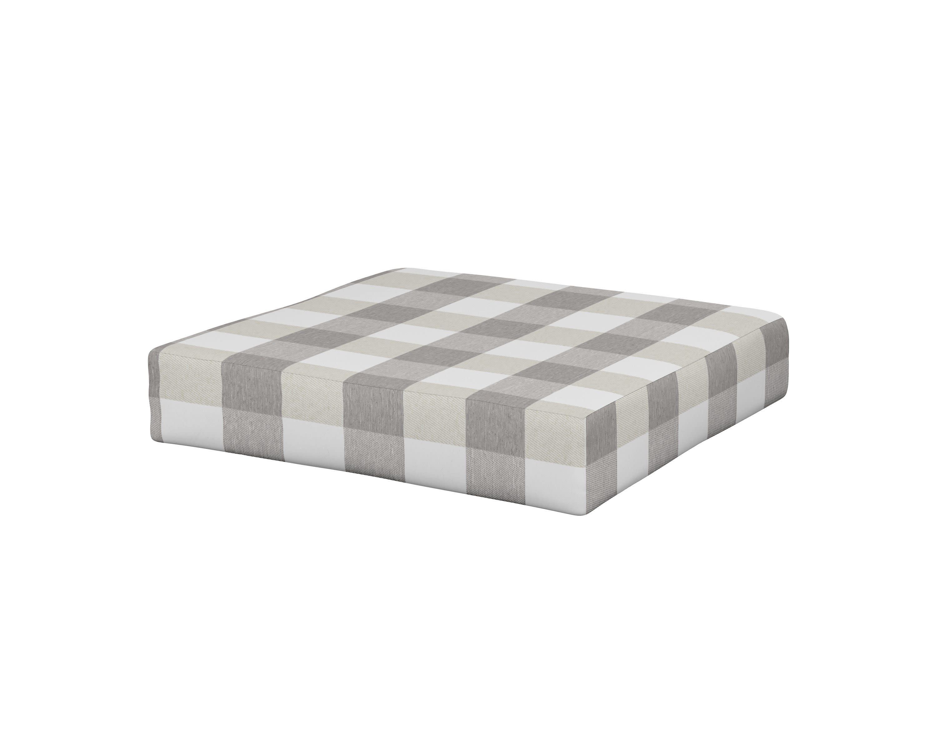 Vineyard Ottoman Cushion in Buffalo Plaid Grey Mist