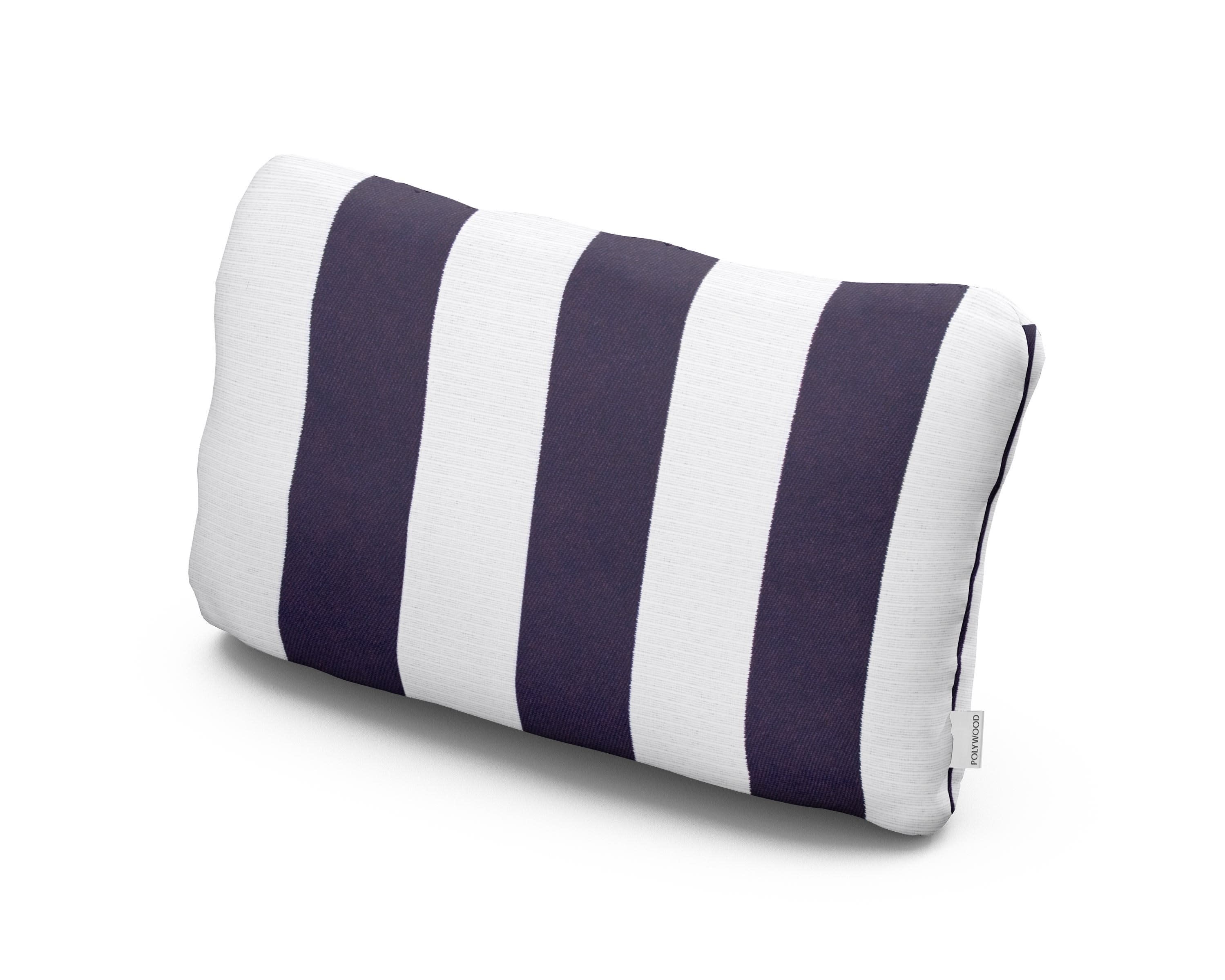 Outdoor Lumbar Pillow in Cabana Stripe Navy