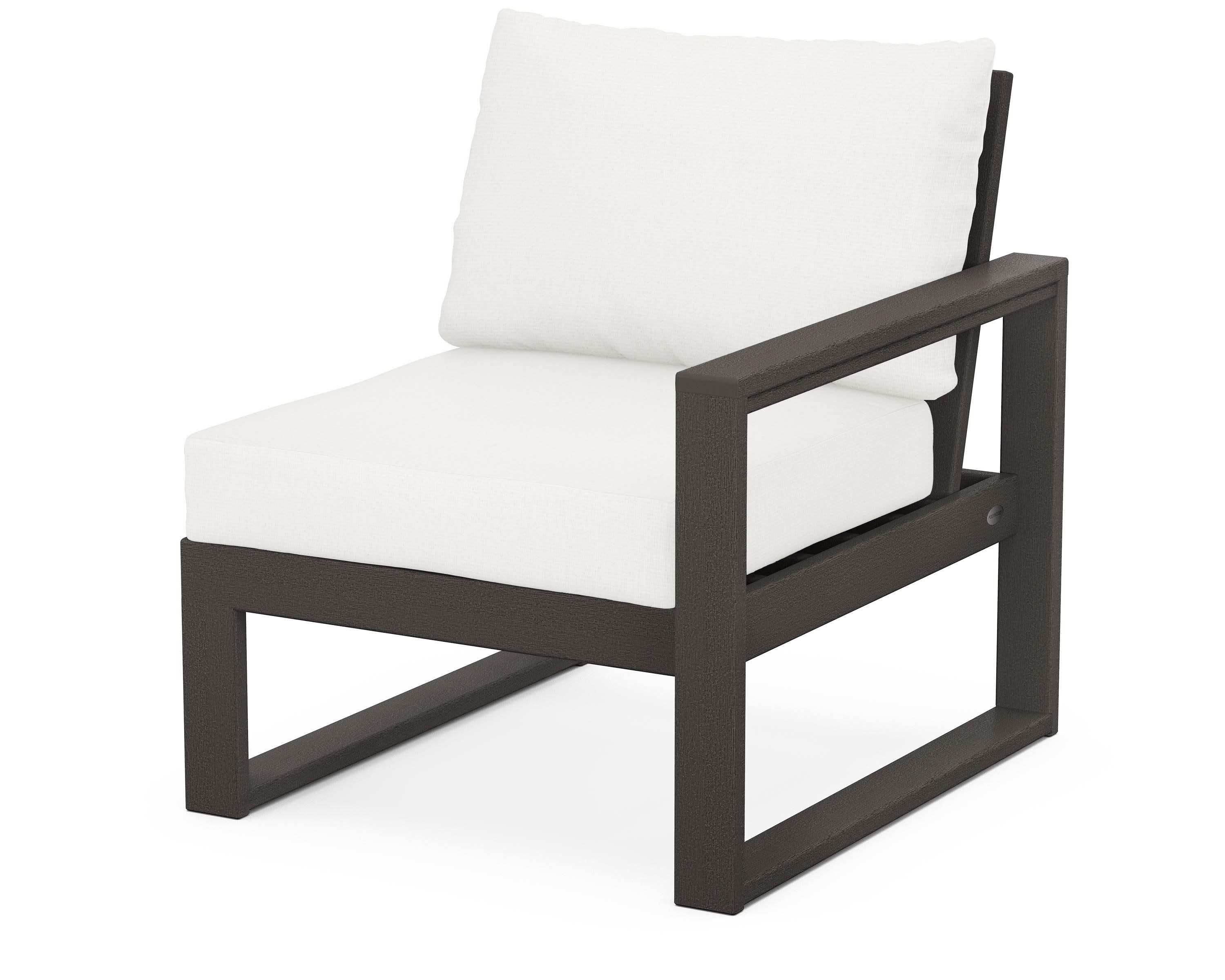 EDGE Modular Right Arm Chair in Vintage Coffee / Natural Linen