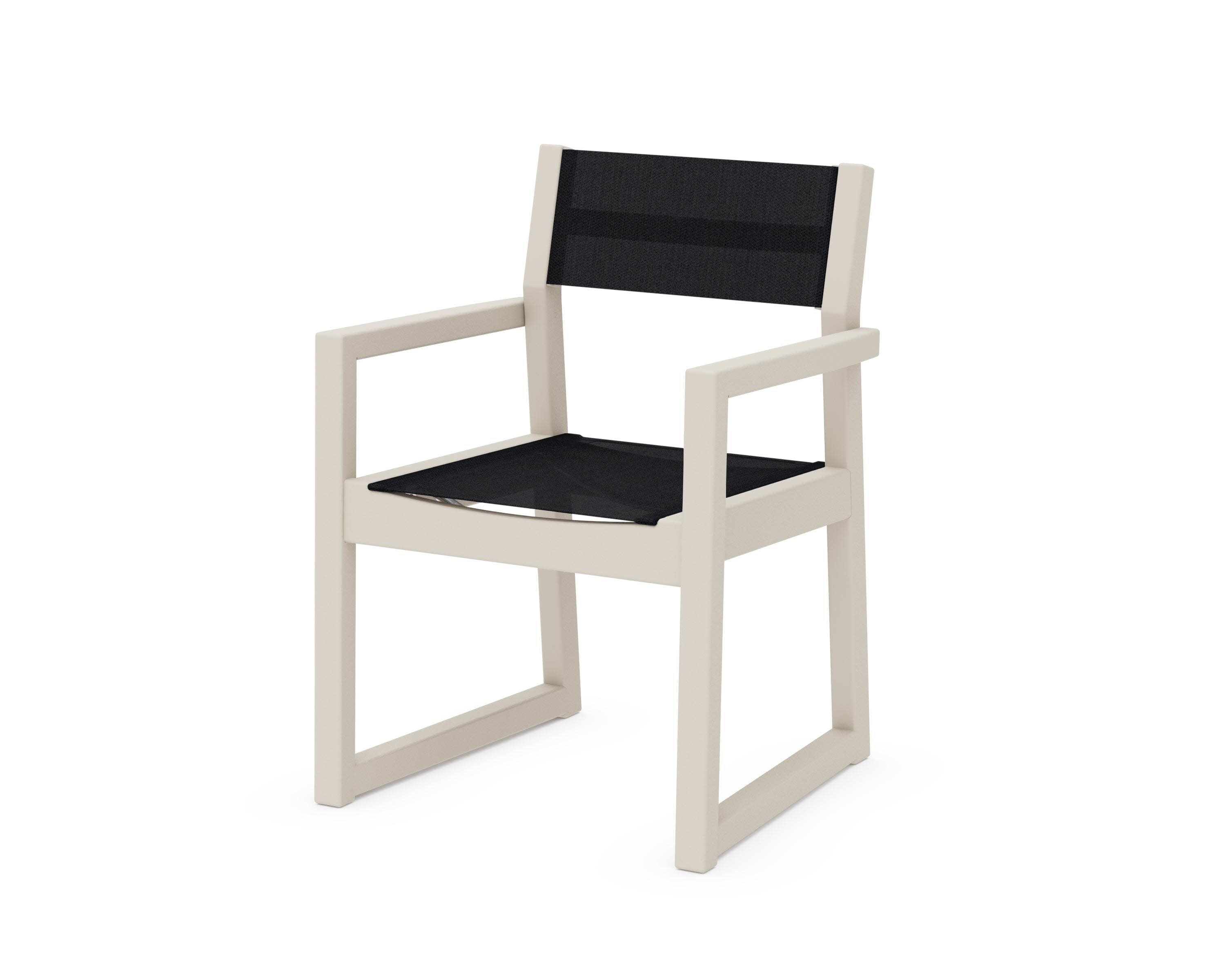 EDGE Sling Dining Arm Chair in Sand / Black Sling
