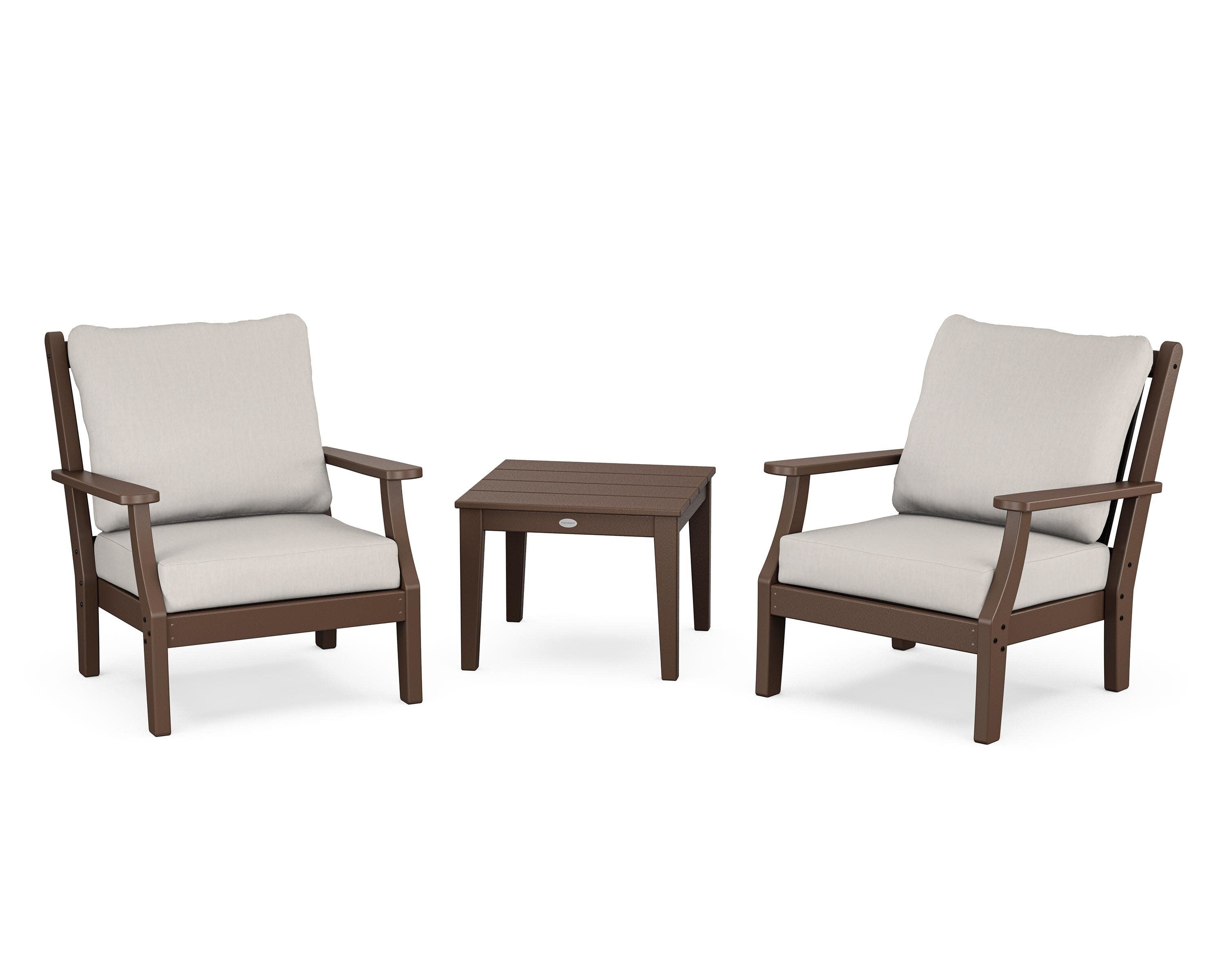 Wovendale 3-Piece Deep Seating Set in Mahogany / Cast Ash
