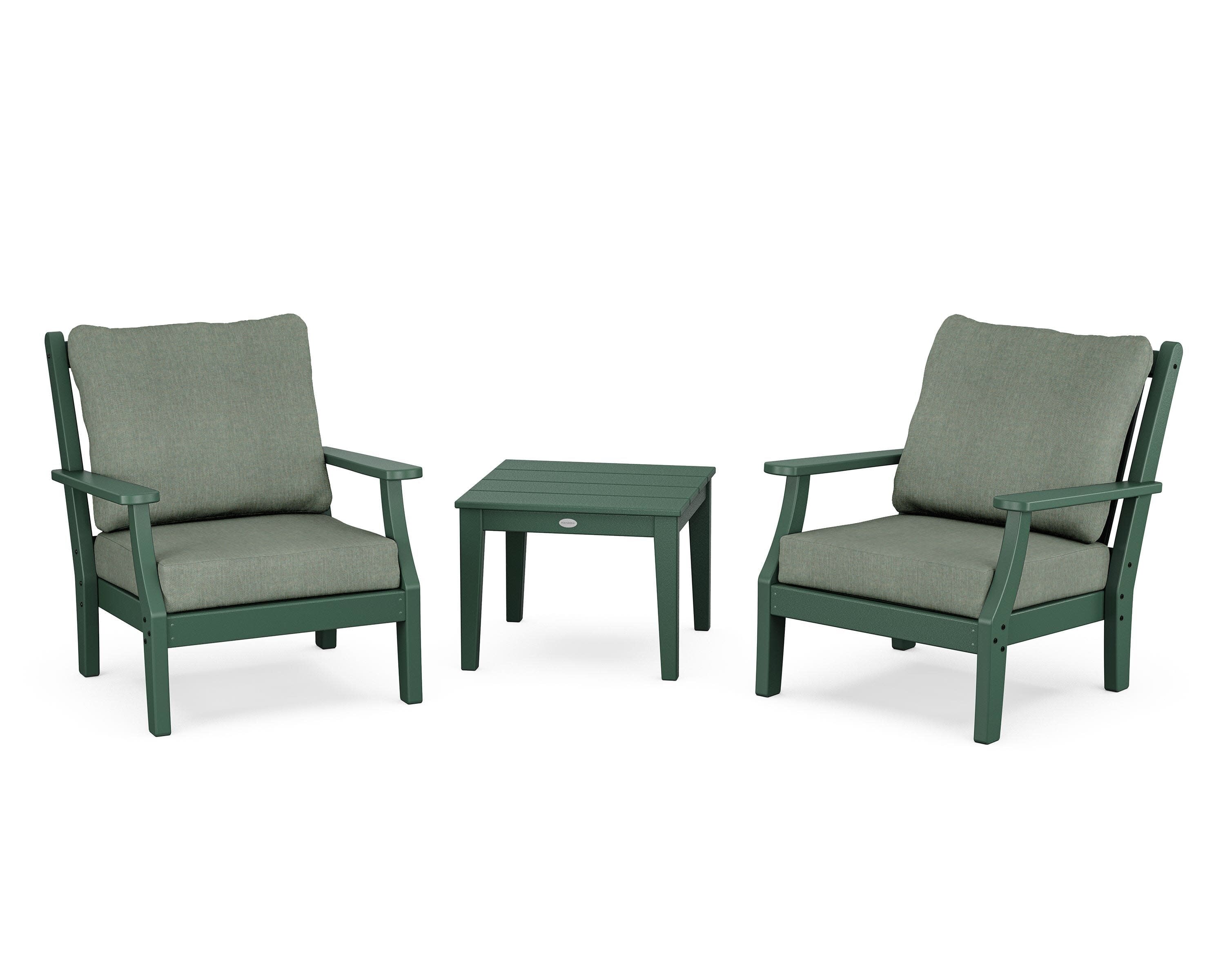 Wovendale 3-Piece Deep Seating Set in Green / Cast Sage