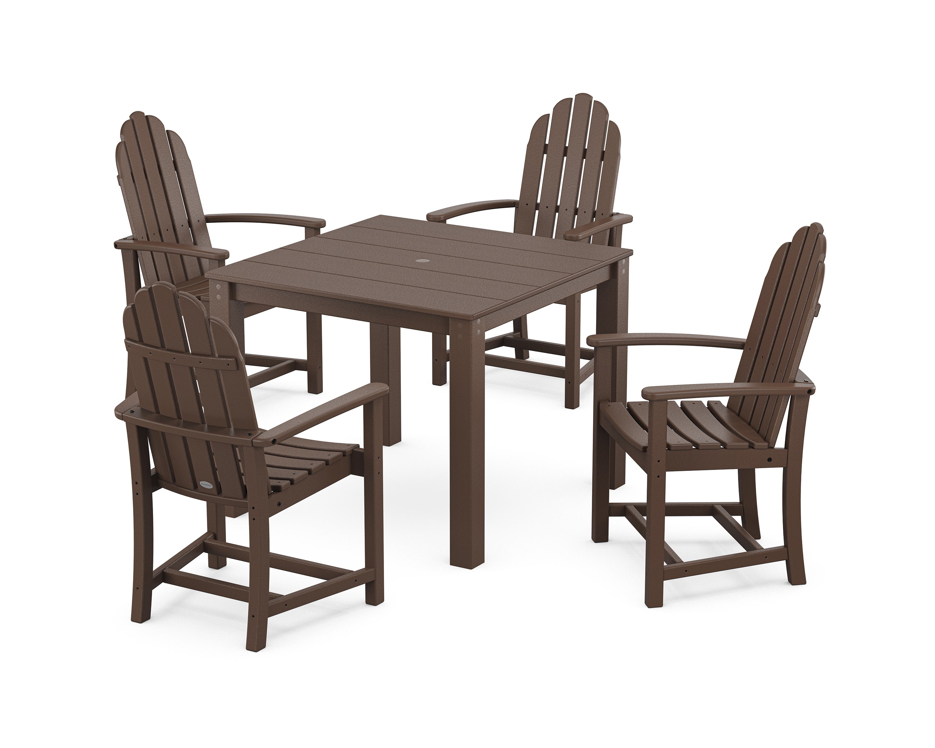 Classic Adirondack 5-Piece Parsons Dining Set in Mahogany