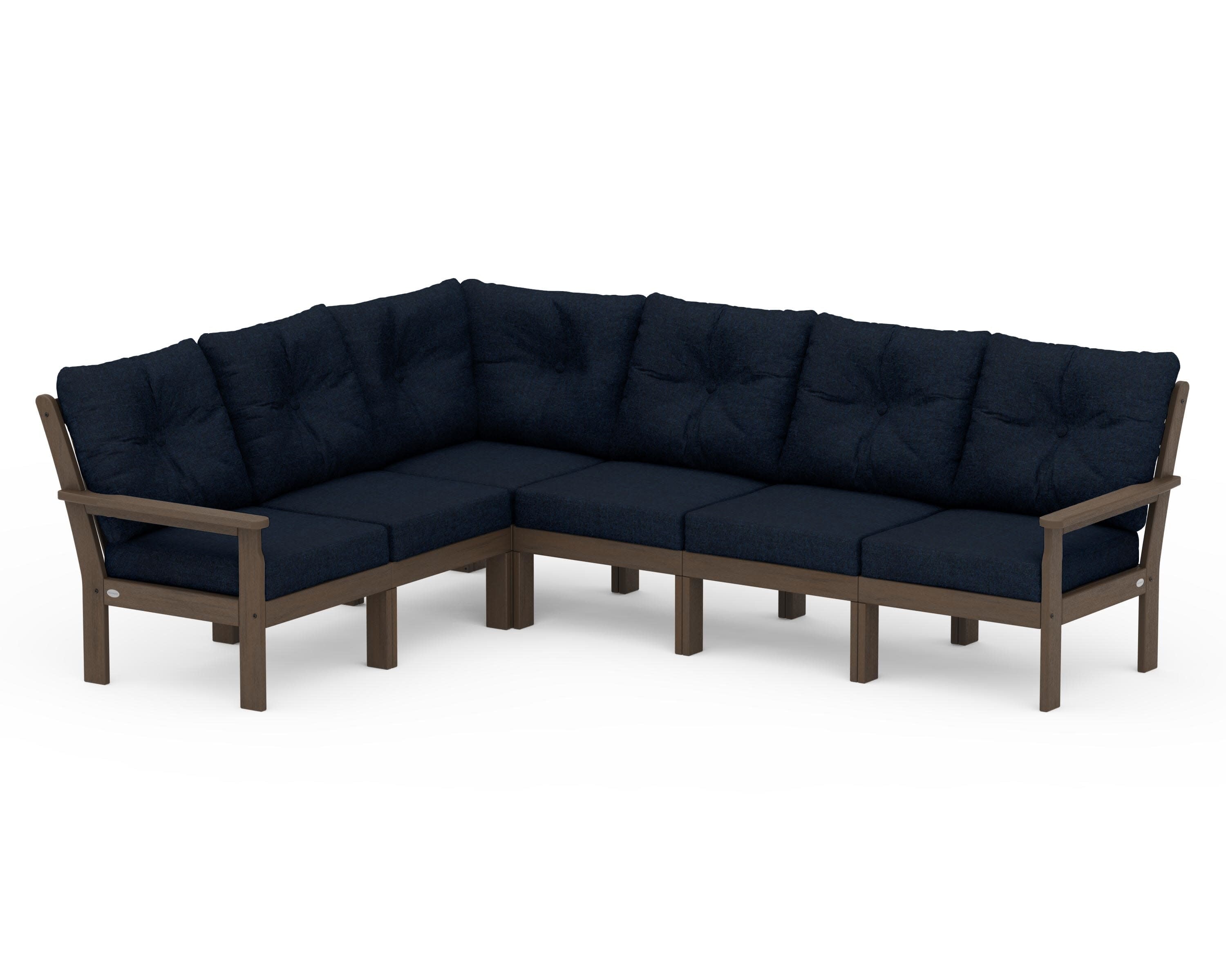 Vineyard 6-Piece Sectional in Kona / Marine Indigo