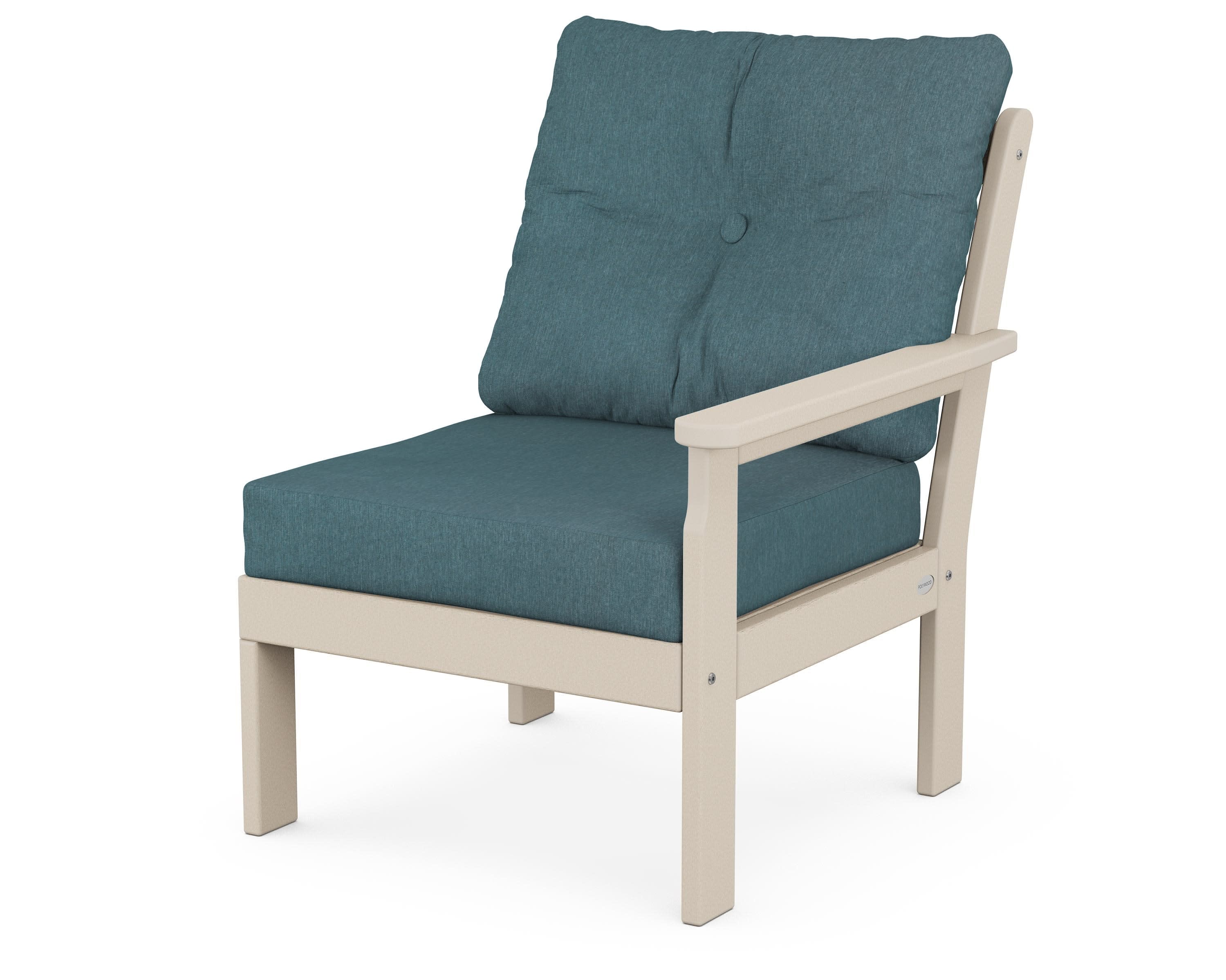 Vineyard Modular Right Arm Chair in Sand / Ocean Teal