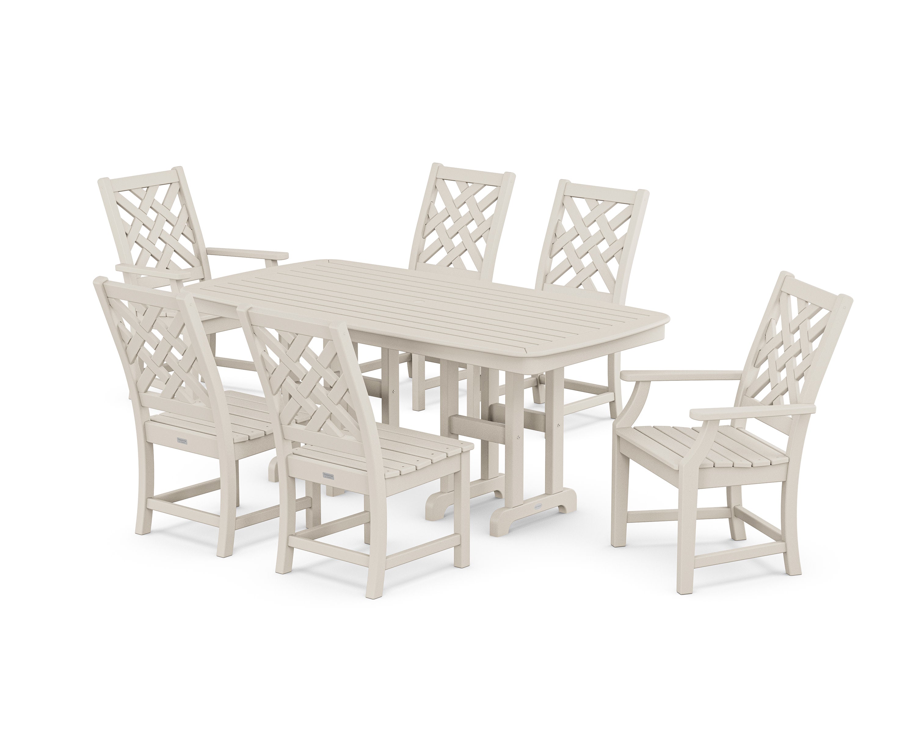 Wovendale 7-Piece Dining Set in Sand
