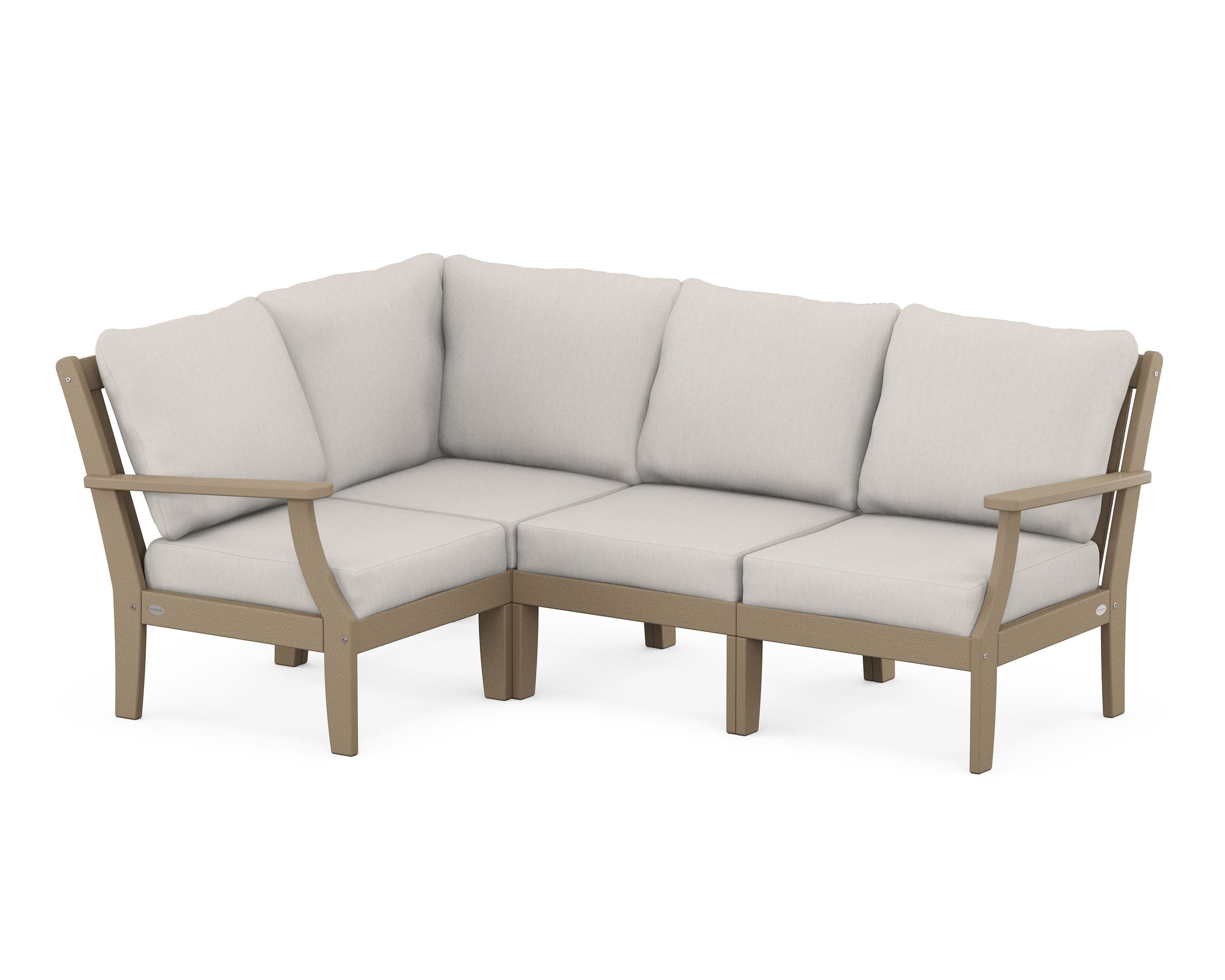 Braxton Modular 4-Piece Deep Seating Set in Vintage Sahara / Cast Ash