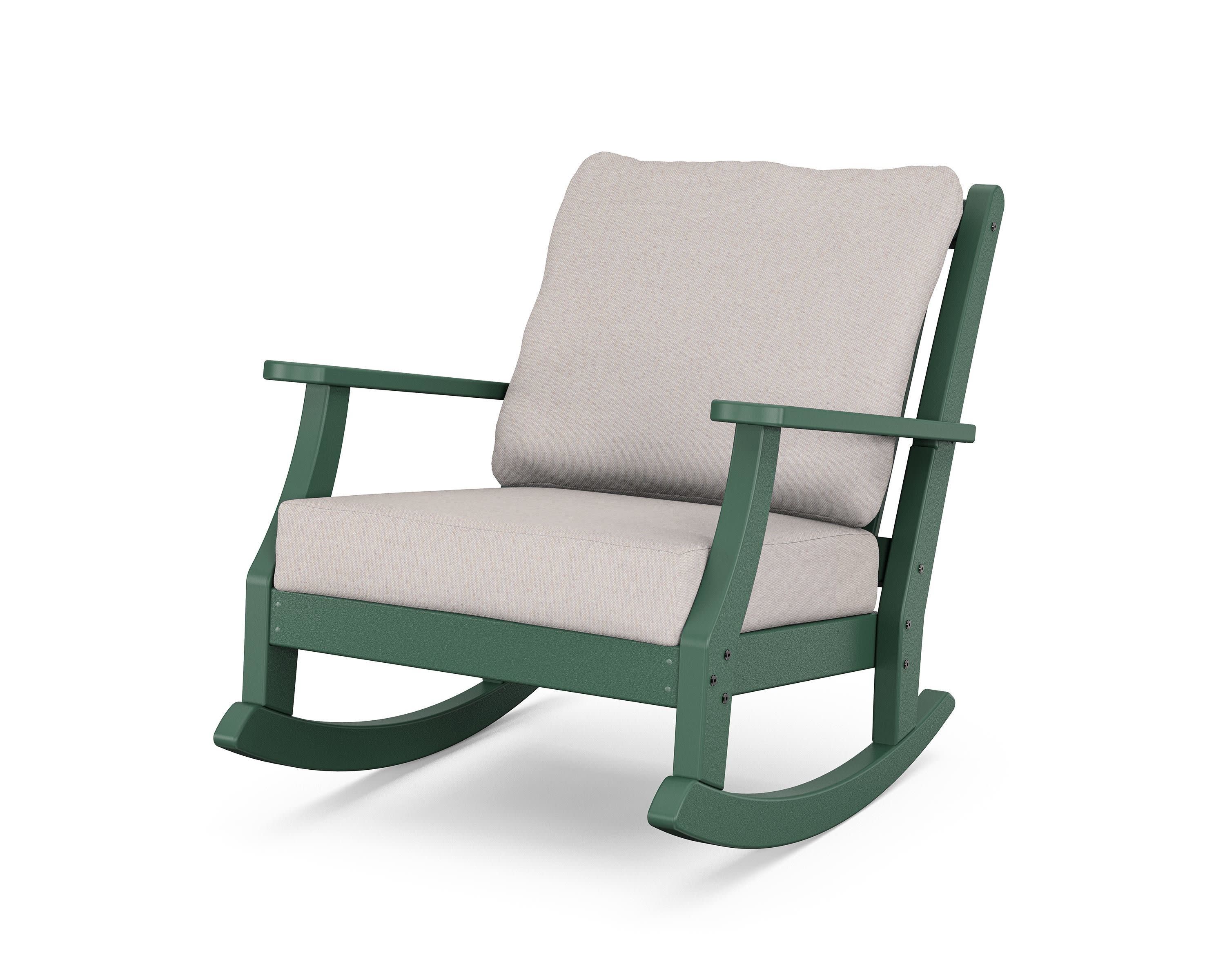 Wovendale Deep Seating Rocking Chair in Green / Dune Burlap