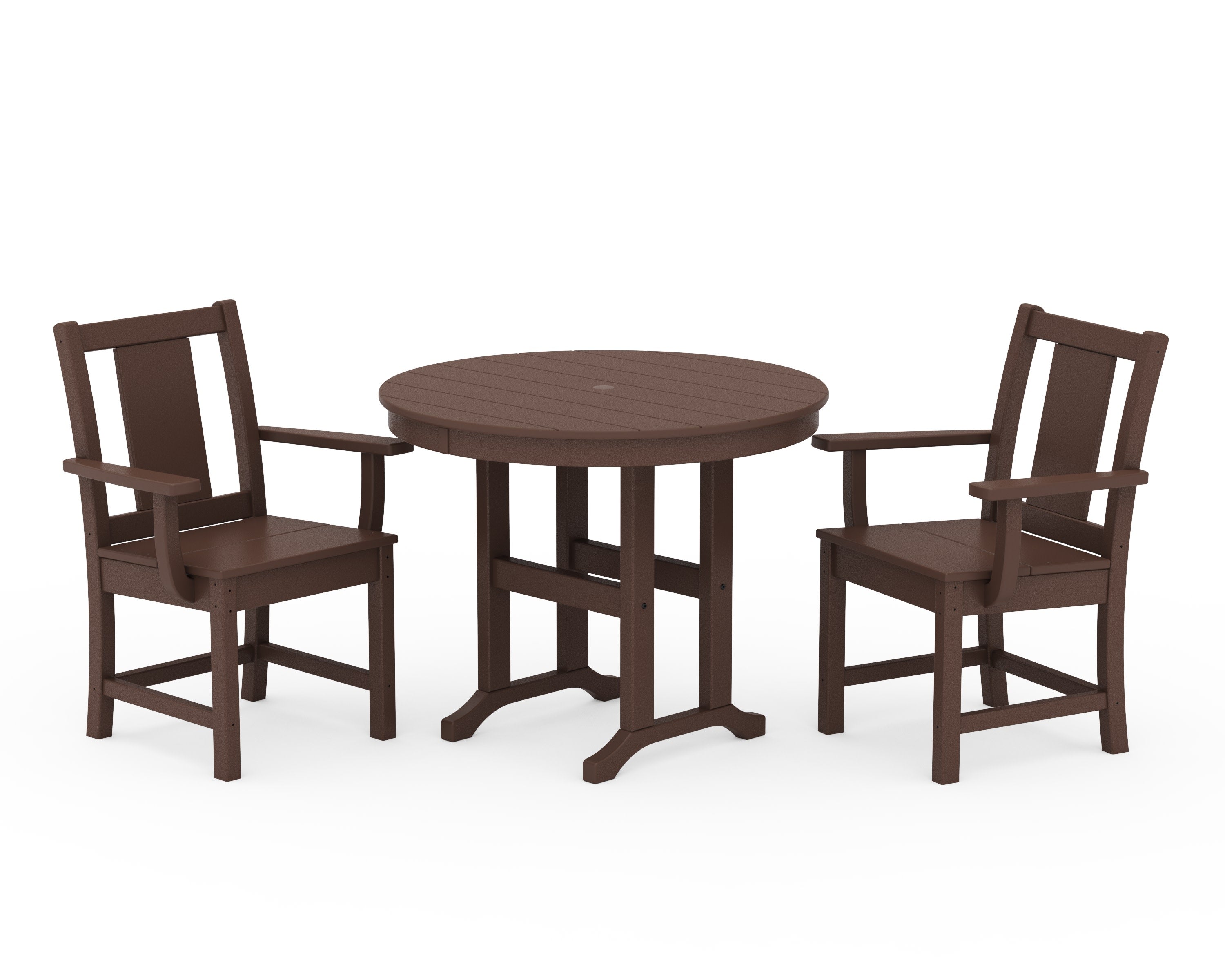 Prairie 3-Piece Farmhouse Dining Set in Mahogany
