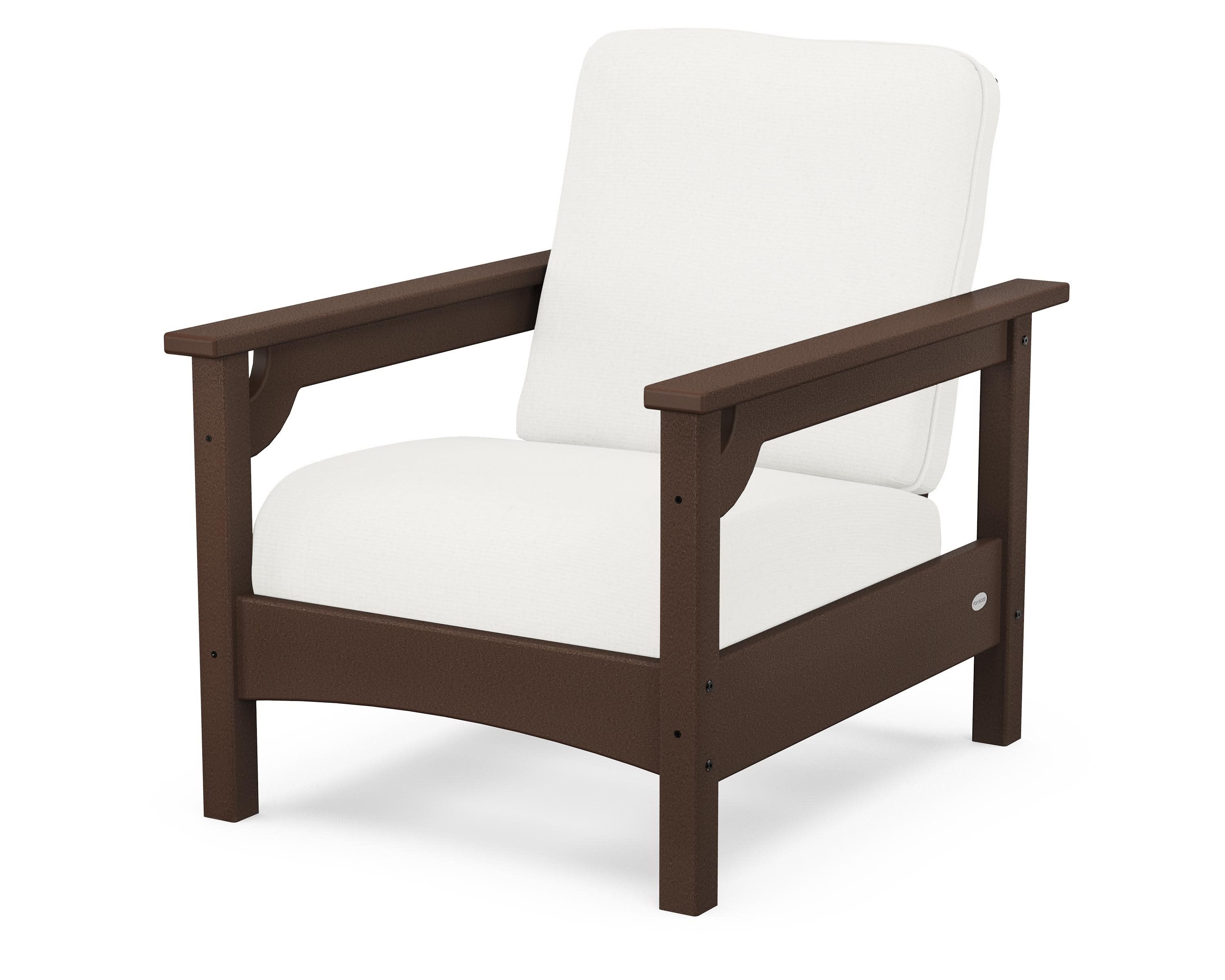 Club Chair in Mahogany / Natural Linen
