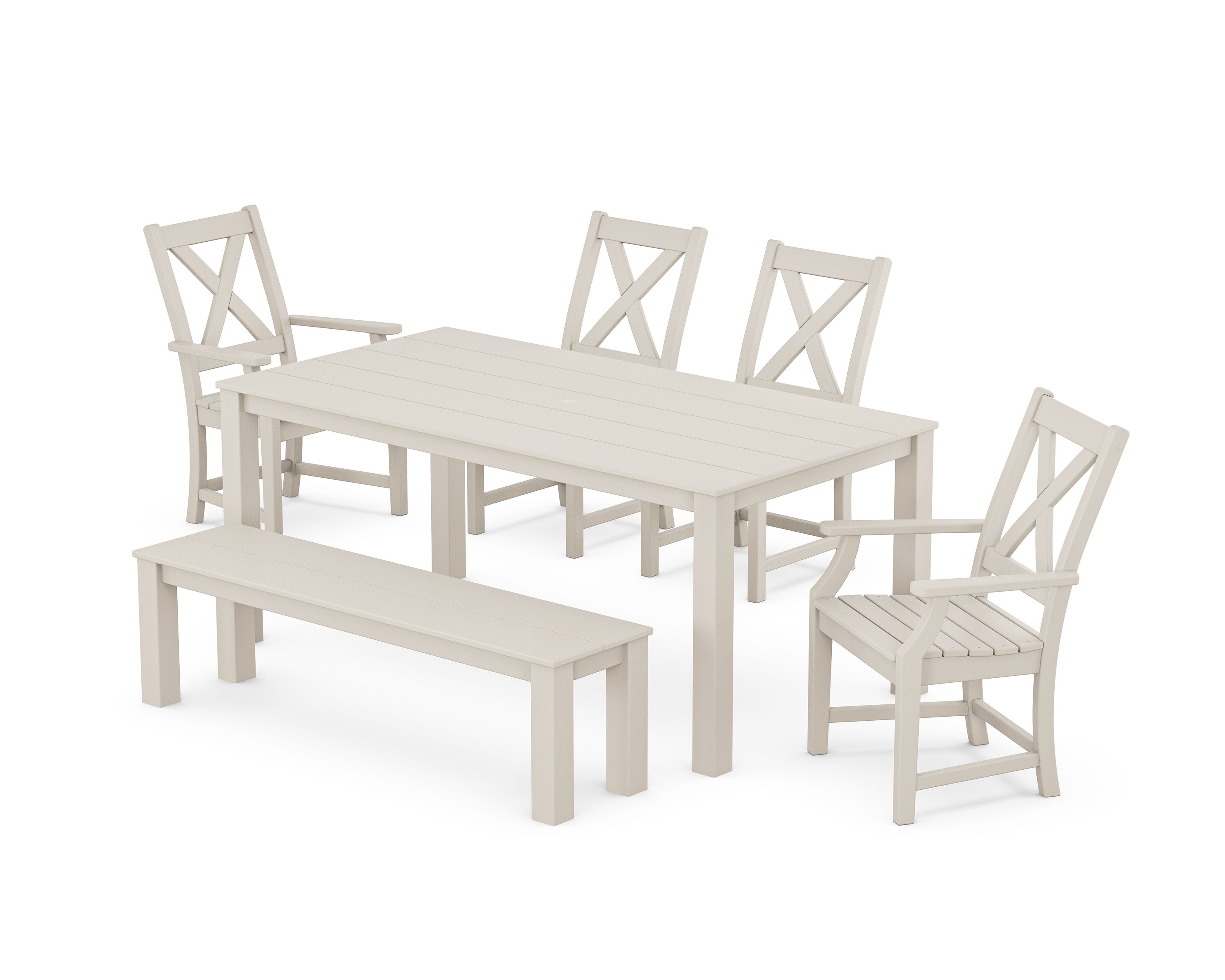 Braxton 6-Piece Parsons Dining Set with Bench in Sand